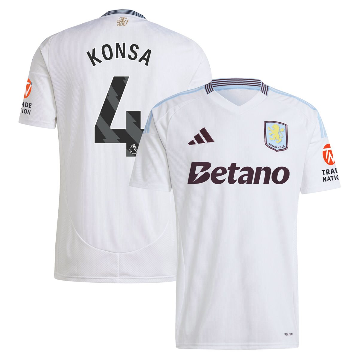 aston villa adidas away shirt 2024-25 with konsa 4 printing Collection | Official Aston Villa Jerseys