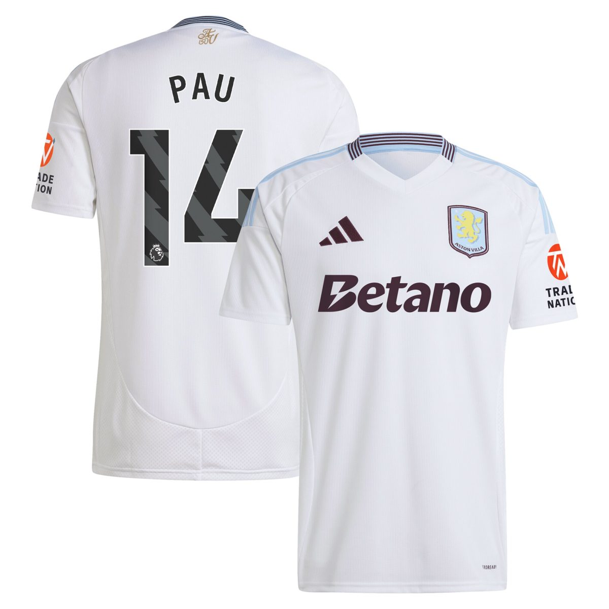 aston villa adidas away shirt 2024-25 with pau 14 printing Collection | Official Aston Villa Jerseys