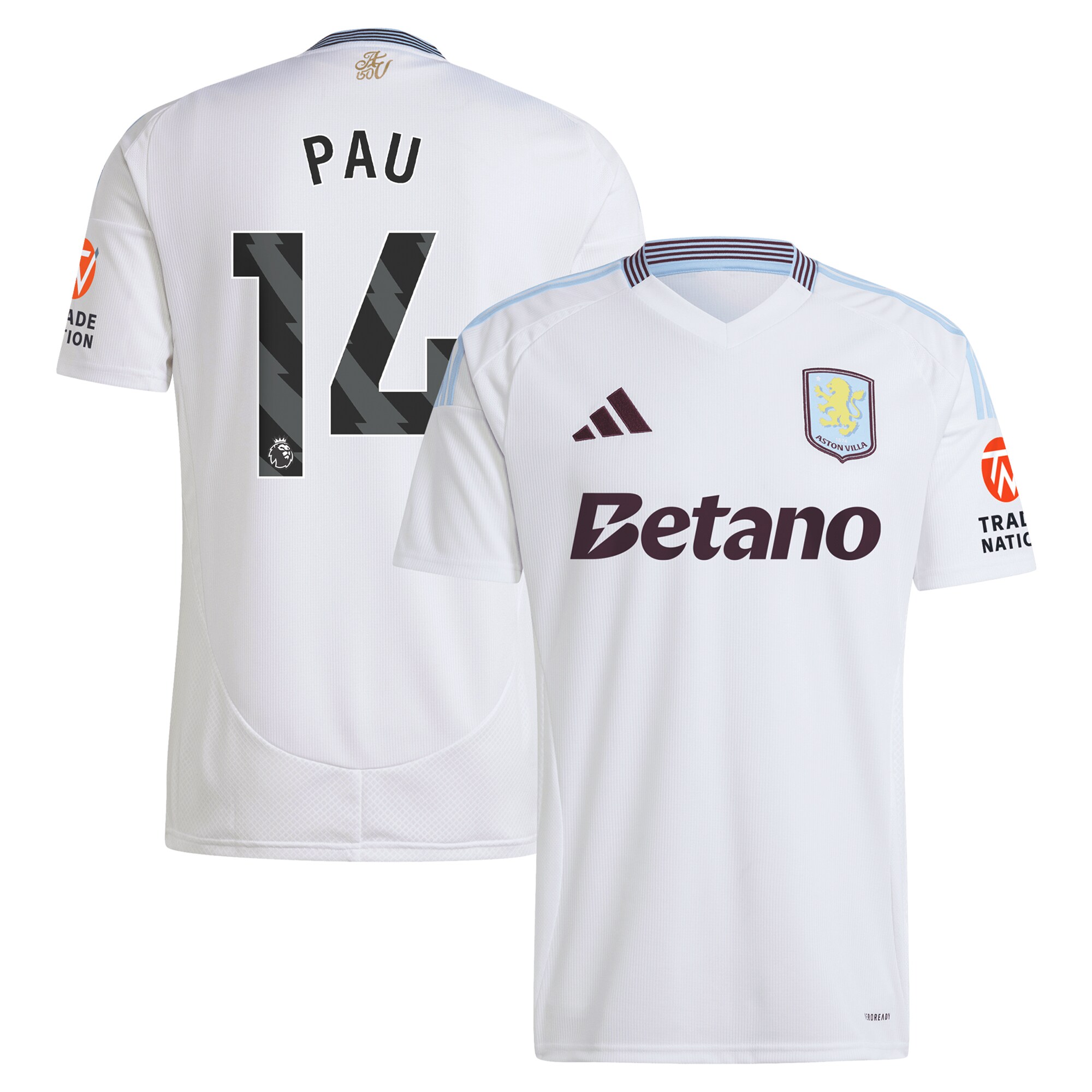 aston villa adidas away shirt 2024-25 with pau 14 printing Collection | Official Aston Villa Jerseys