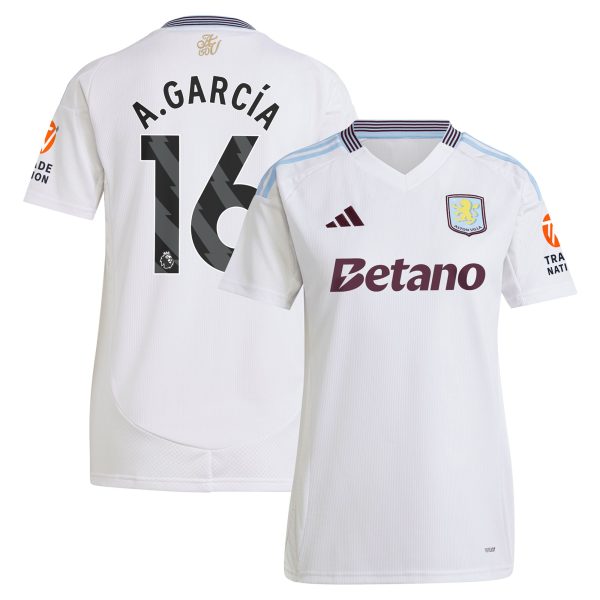 aston villa adidas away shirt 2024-25 – womens with a.garcía 16 printing Collection | Official Aston Villa Jerseys