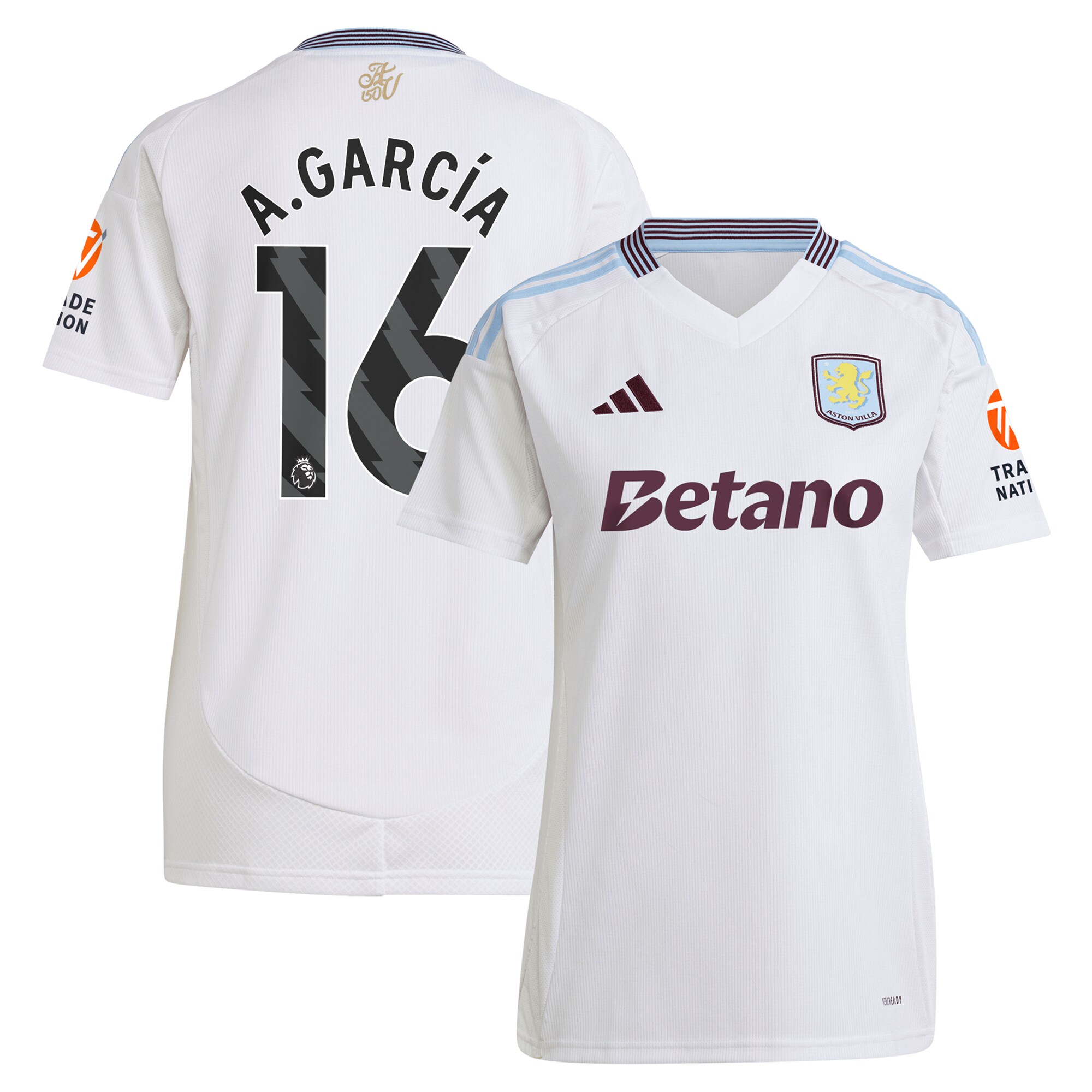 aston villa adidas away shirt 2024-25 – womens with a.garcía 16 printing Collection | Official Aston Villa Jerseys
