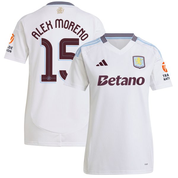aston villa adidas away shirt 2024-25 – womens with alex moreno 15 cup printing Collection | Official Aston Villa Jerseys