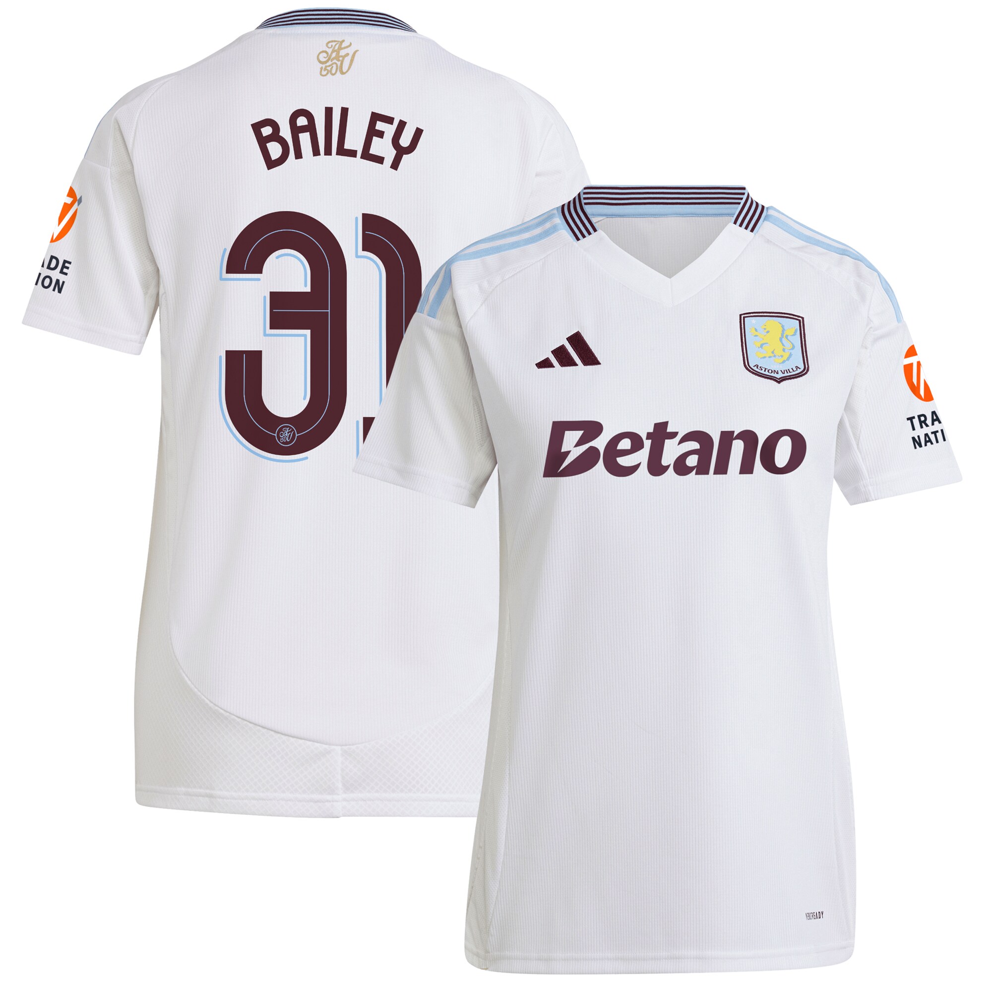 aston villa adidas away shirt 2024-25 – womens with bailey 31 cup printing Collection | Official Aston Villa Jerseys