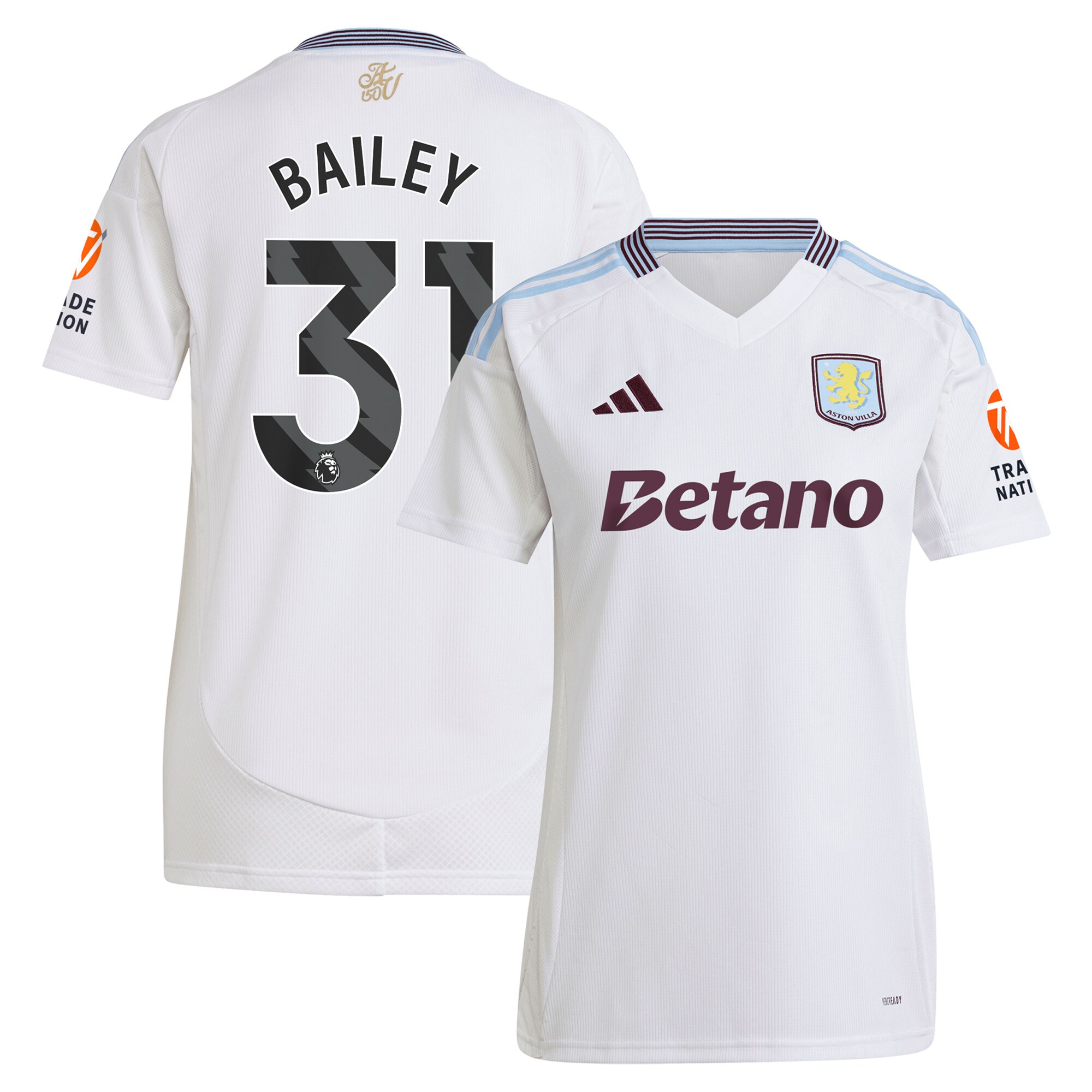 aston villa adidas away shirt 2024-25 – womens with bailey 31 printing Collection | Official Aston Villa Jerseys