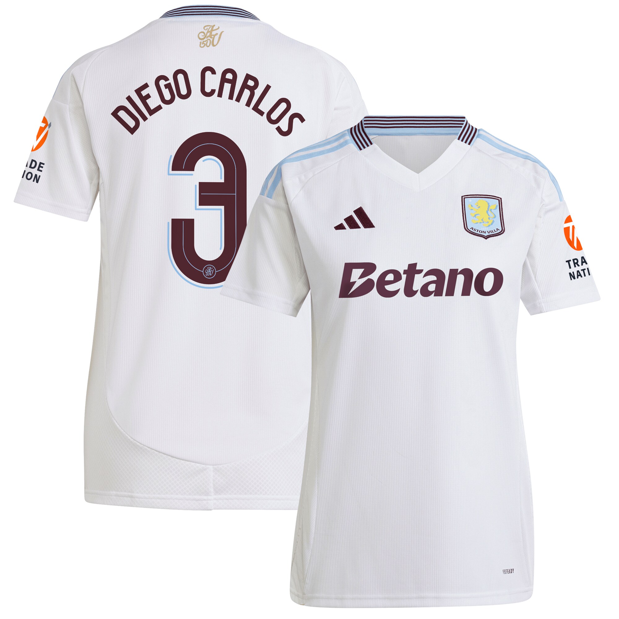 aston villa adidas away shirt 2024-25 – womens with diego carlos 3 cup printing Collection | Official Aston Villa Jerseys