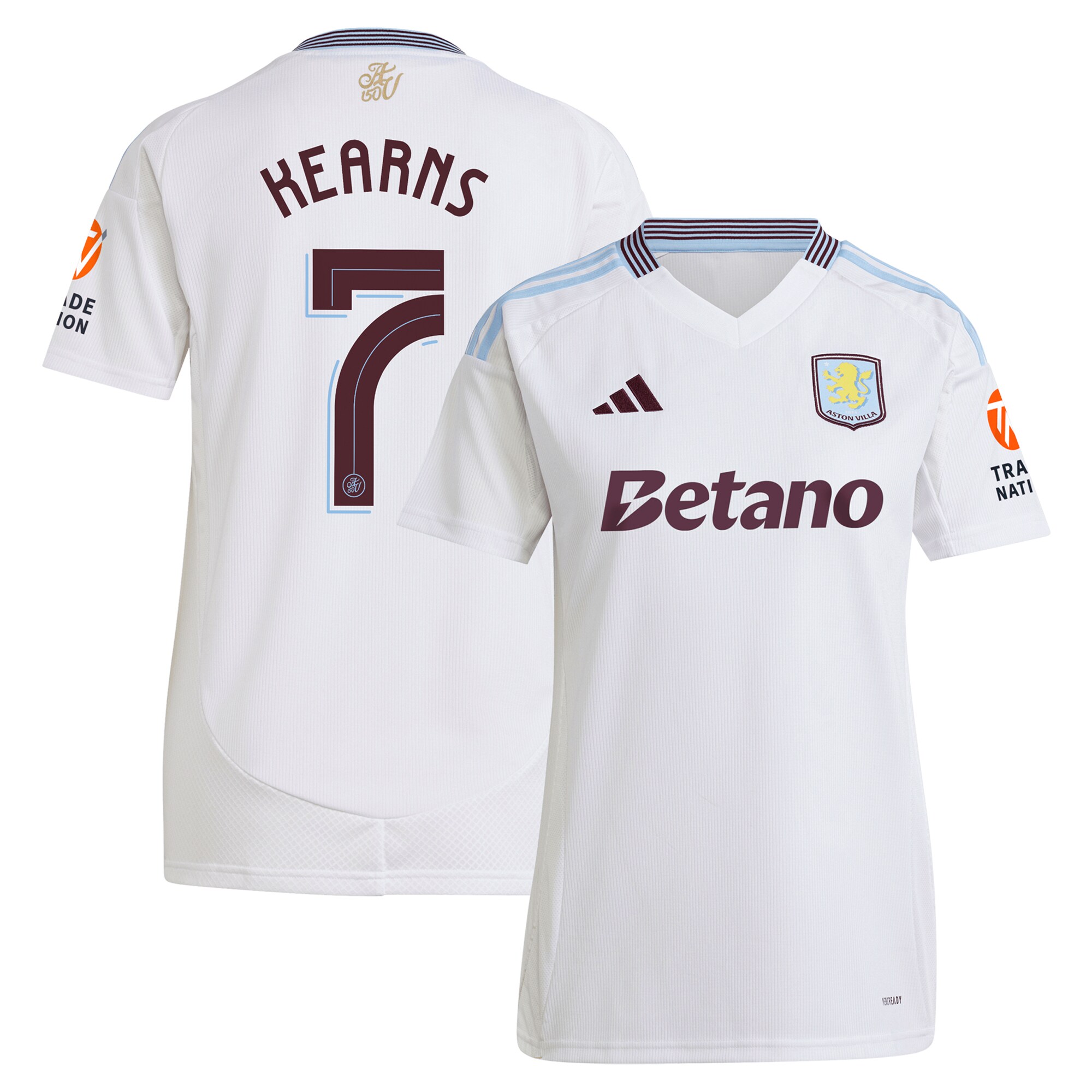 aston villa adidas away shirt 2024-25 – womens with kearns 7 cup printing Collection | Official Aston Villa Jerseys