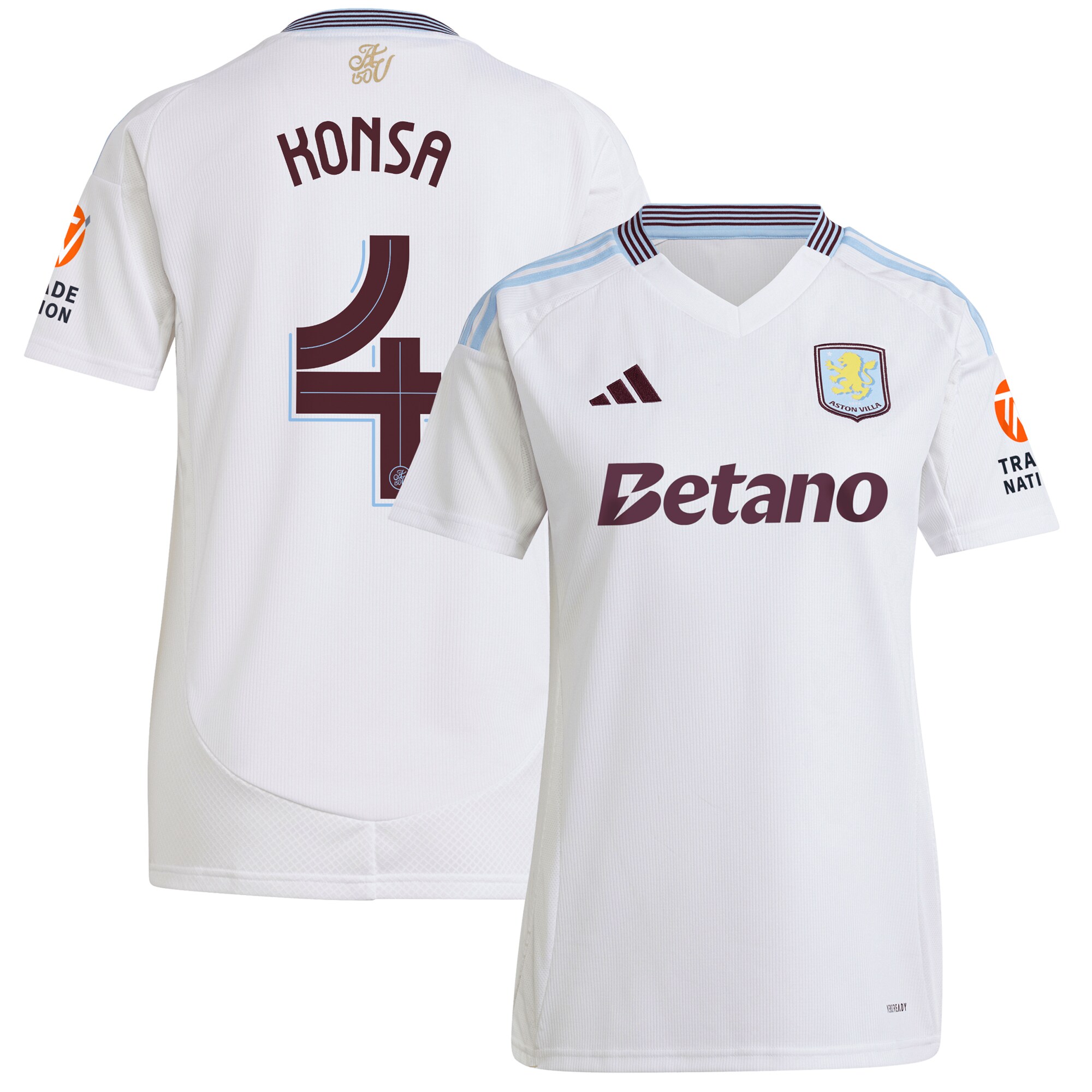 aston villa adidas away shirt 2024-25 – womens with konsa 4 cup printing Collection | Official Aston Villa Jerseys