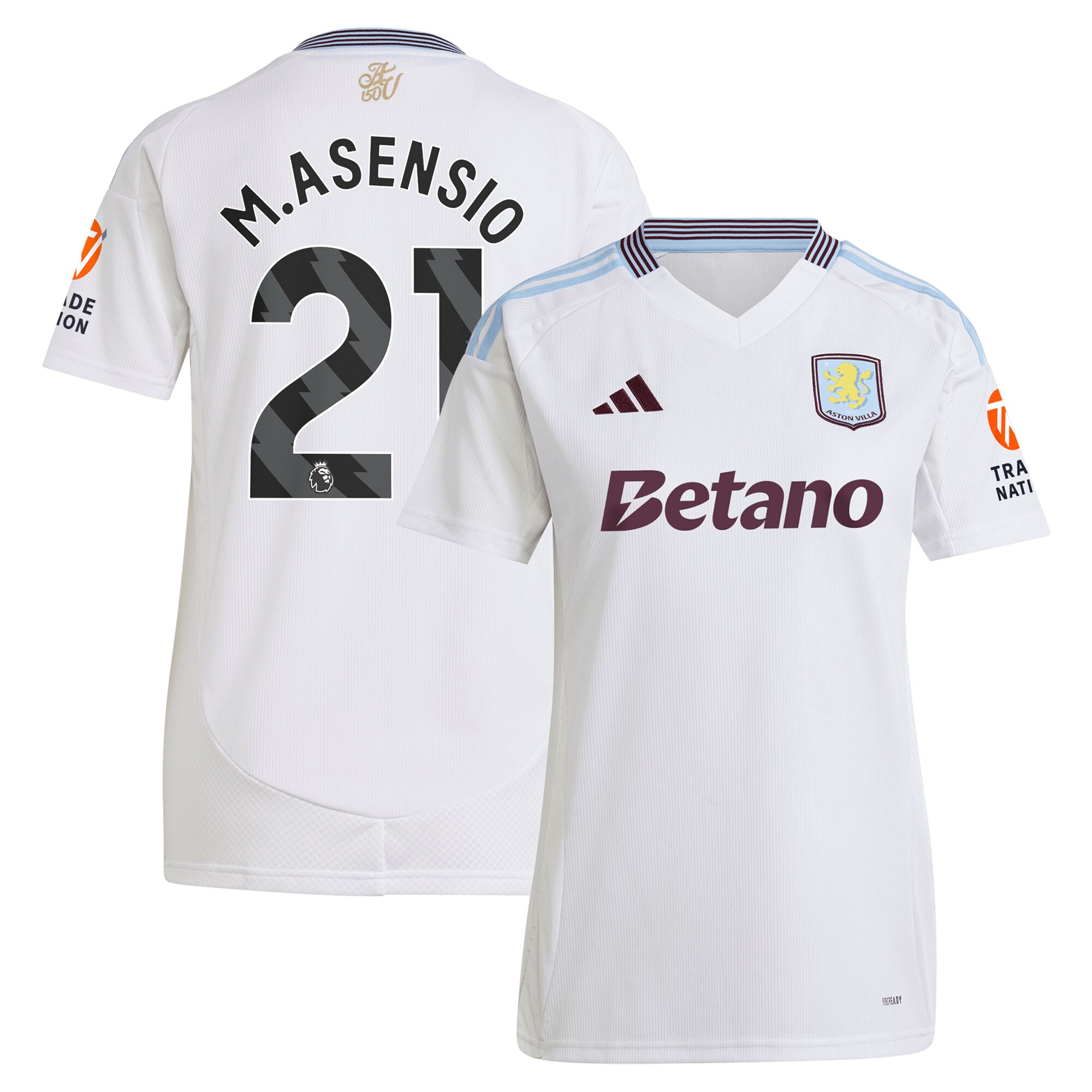 aston villa adidas away shirt 2024-25 – womens with m.asensio 21 printing Collection | Official Aston Villa Jerseys