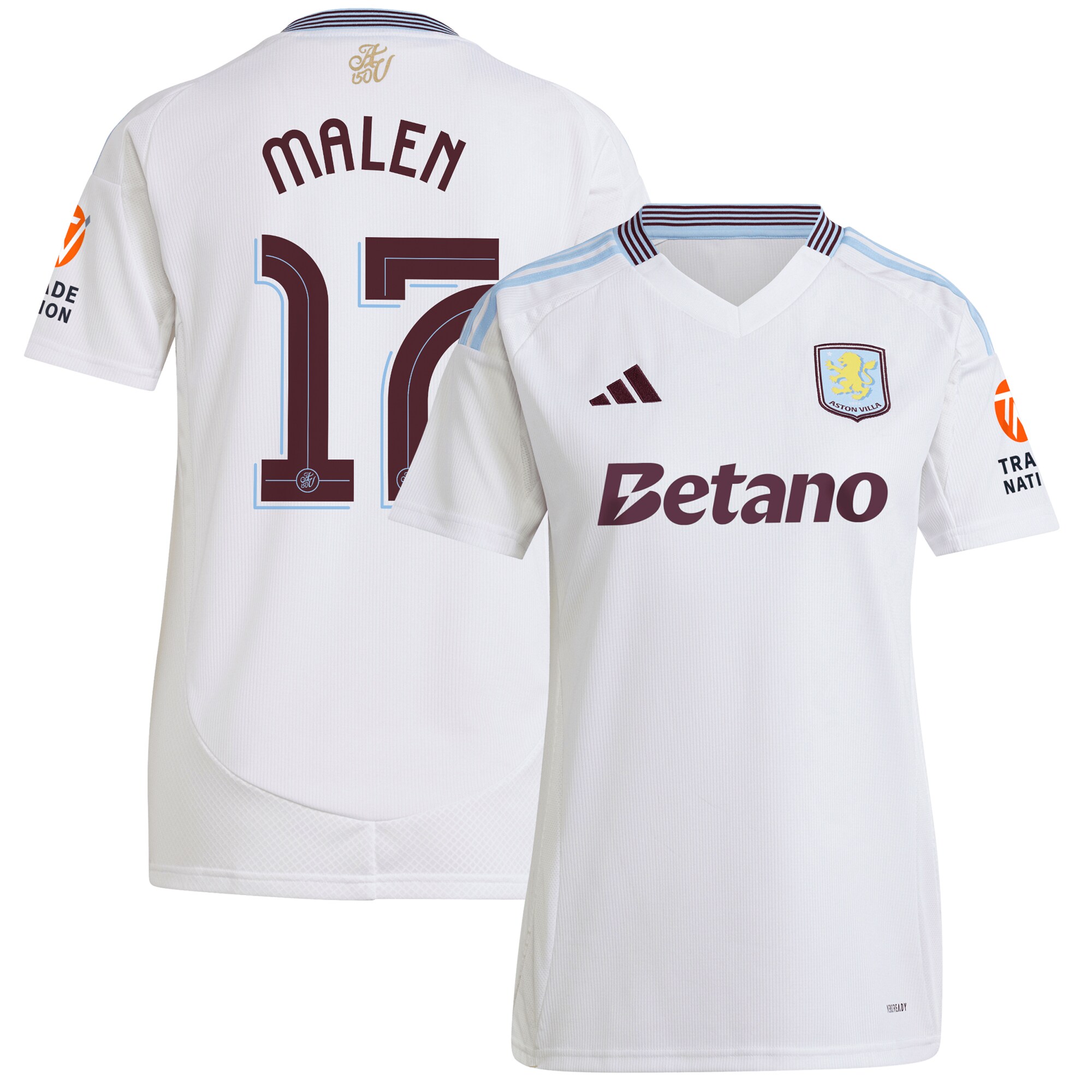 aston villa adidas away shirt 2024-25 – womens with malen 17 cup printing Collection | Official Aston Villa Jerseys