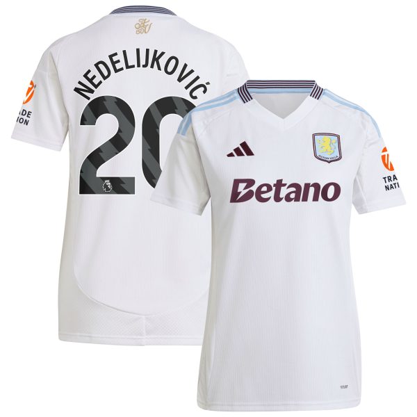 aston villa adidas away shirt 2024-25 – womens with nedeljković 20 printing Collection | Official Aston Villa Jerseys