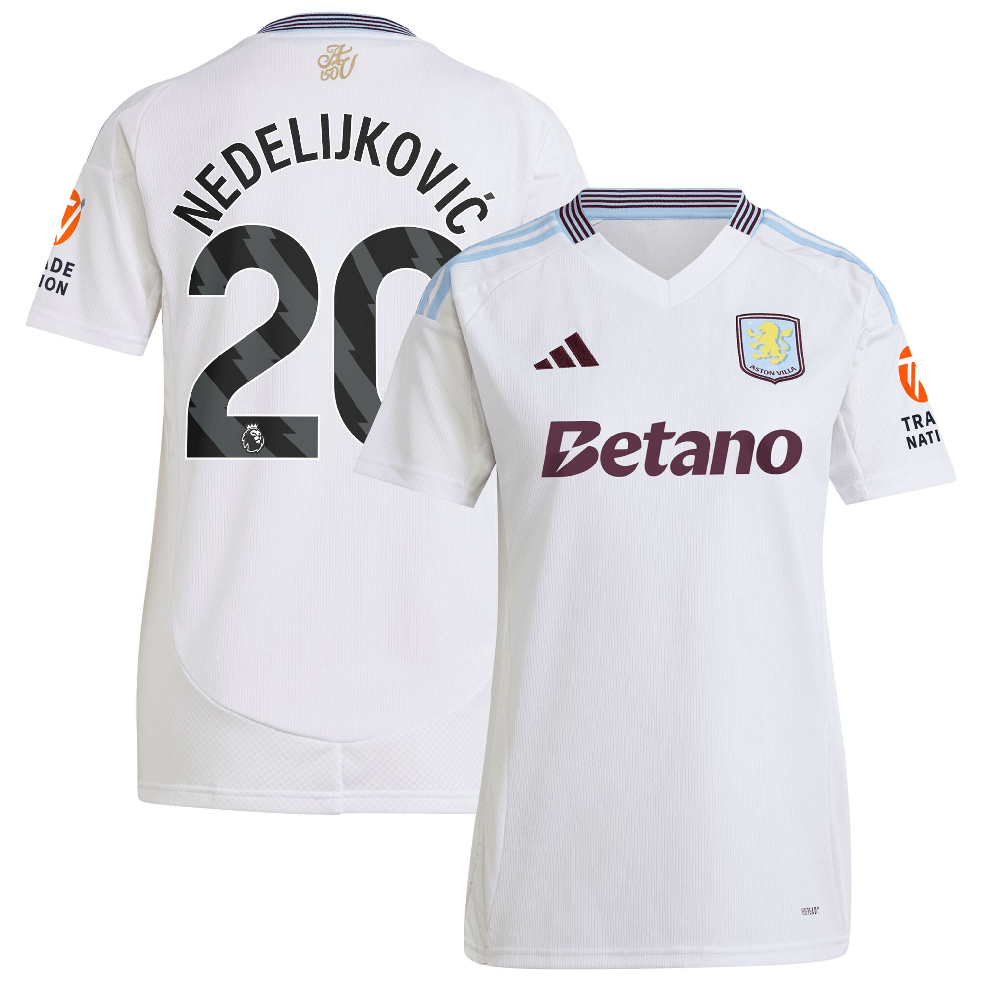aston villa adidas away shirt 2024-25 – womens with nedeljković 20 printing Collection | Official Aston Villa Jerseys