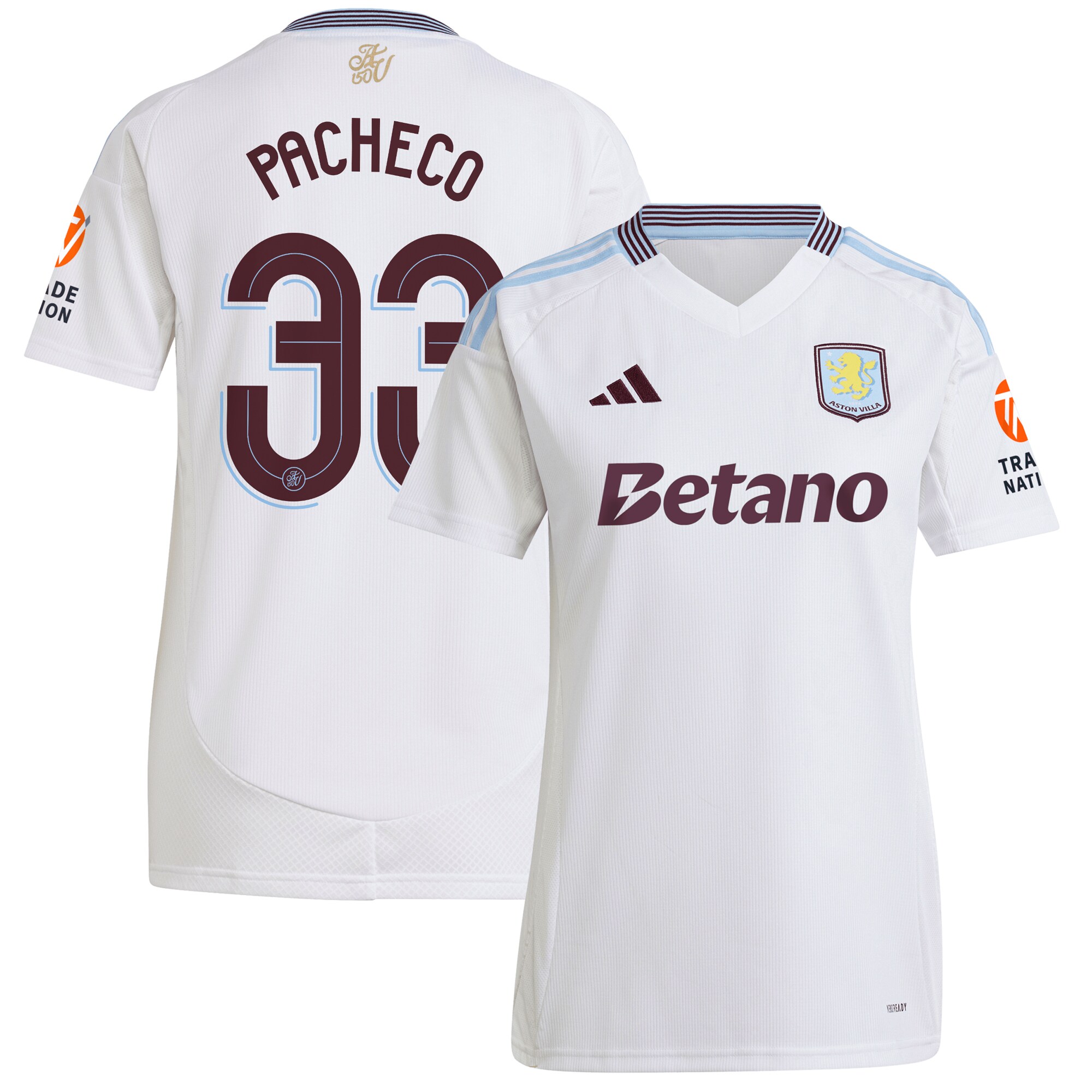 aston villa adidas away shirt 2024-25 – womens with pacheco 33 cup printing Collection | Official Aston Villa Jerseys
