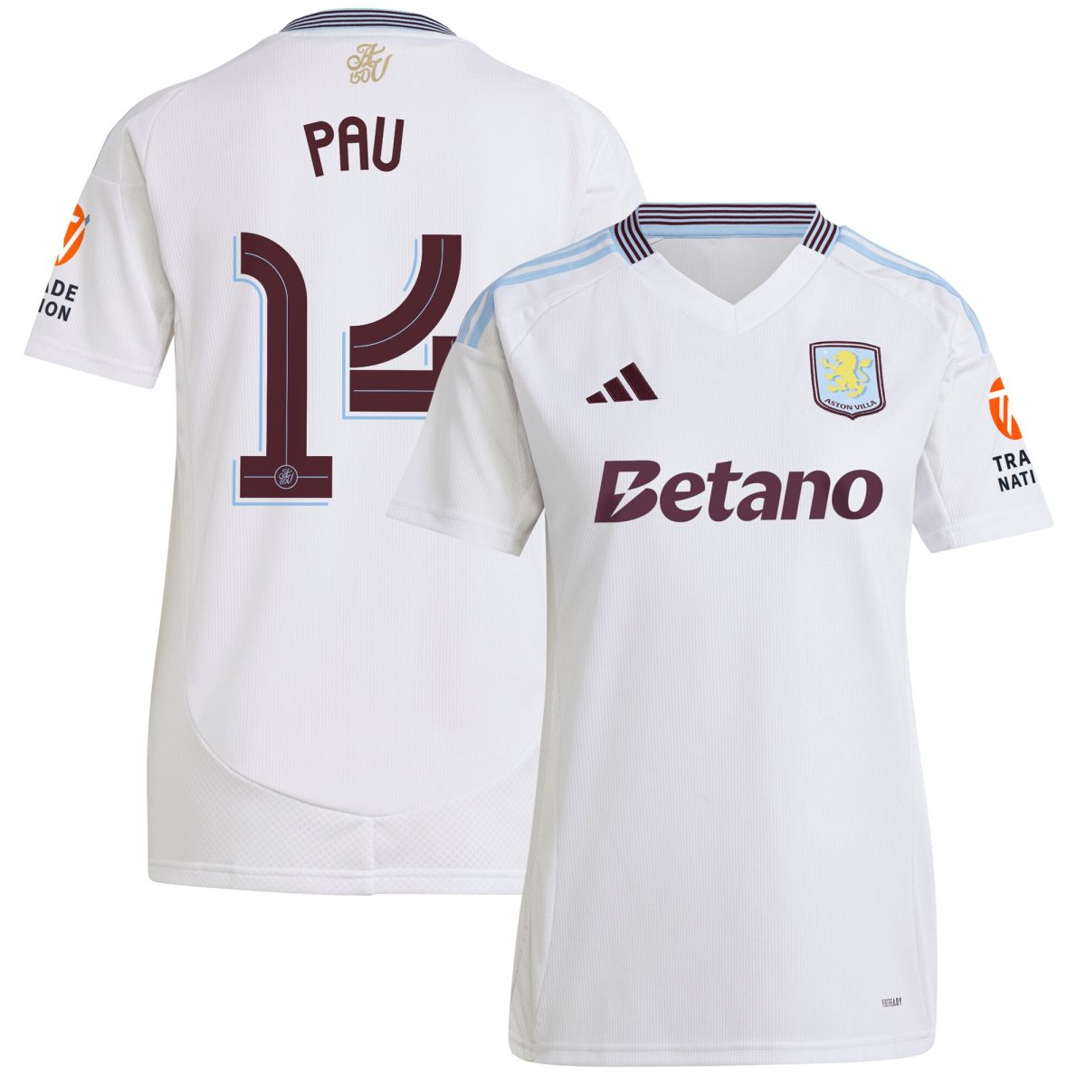 aston villa adidas away shirt 2024-25 – womens with pau 14 cup printing Collection | Official Aston Villa Jerseys