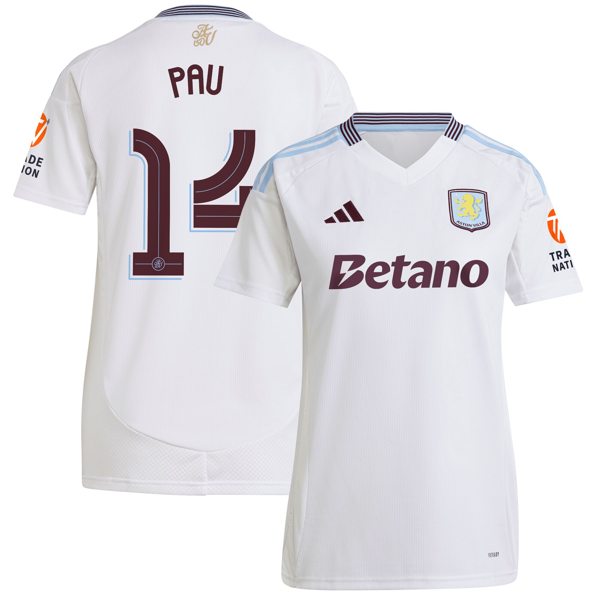 aston villa adidas away shirt 2024-25 – womens with pau 14 cup printing Collection | Official Aston Villa Jerseys