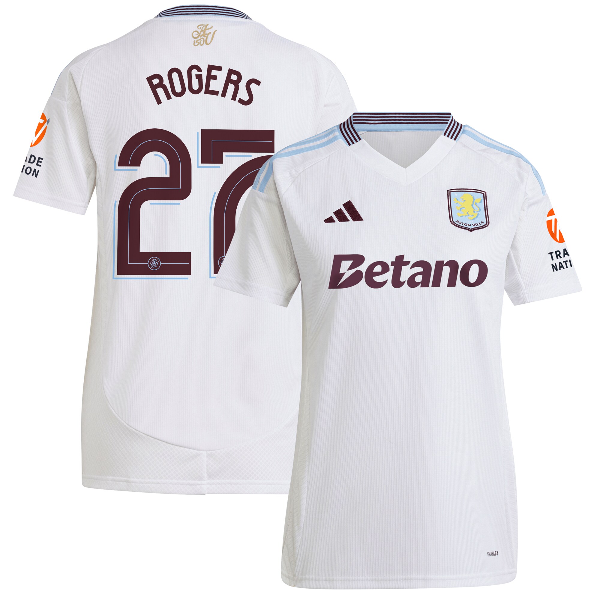 aston villa adidas away shirt 2024-25 – womens with rogers 27 cup printing Collection | Official Aston Villa Jerseys
