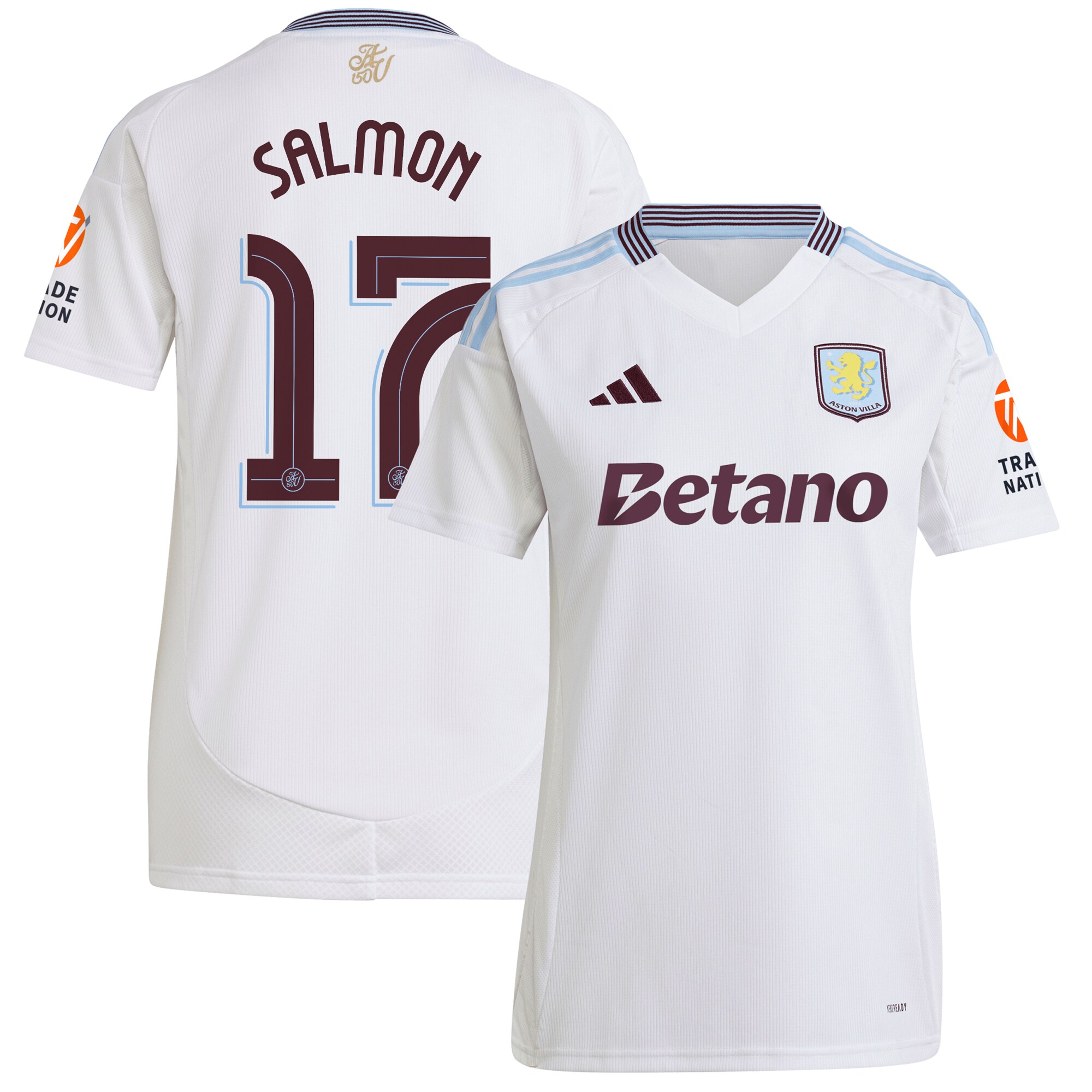 aston villa adidas away shirt 2024-25 – womens with salmon 17 cup printing Collection | Official Aston Villa Jerseys