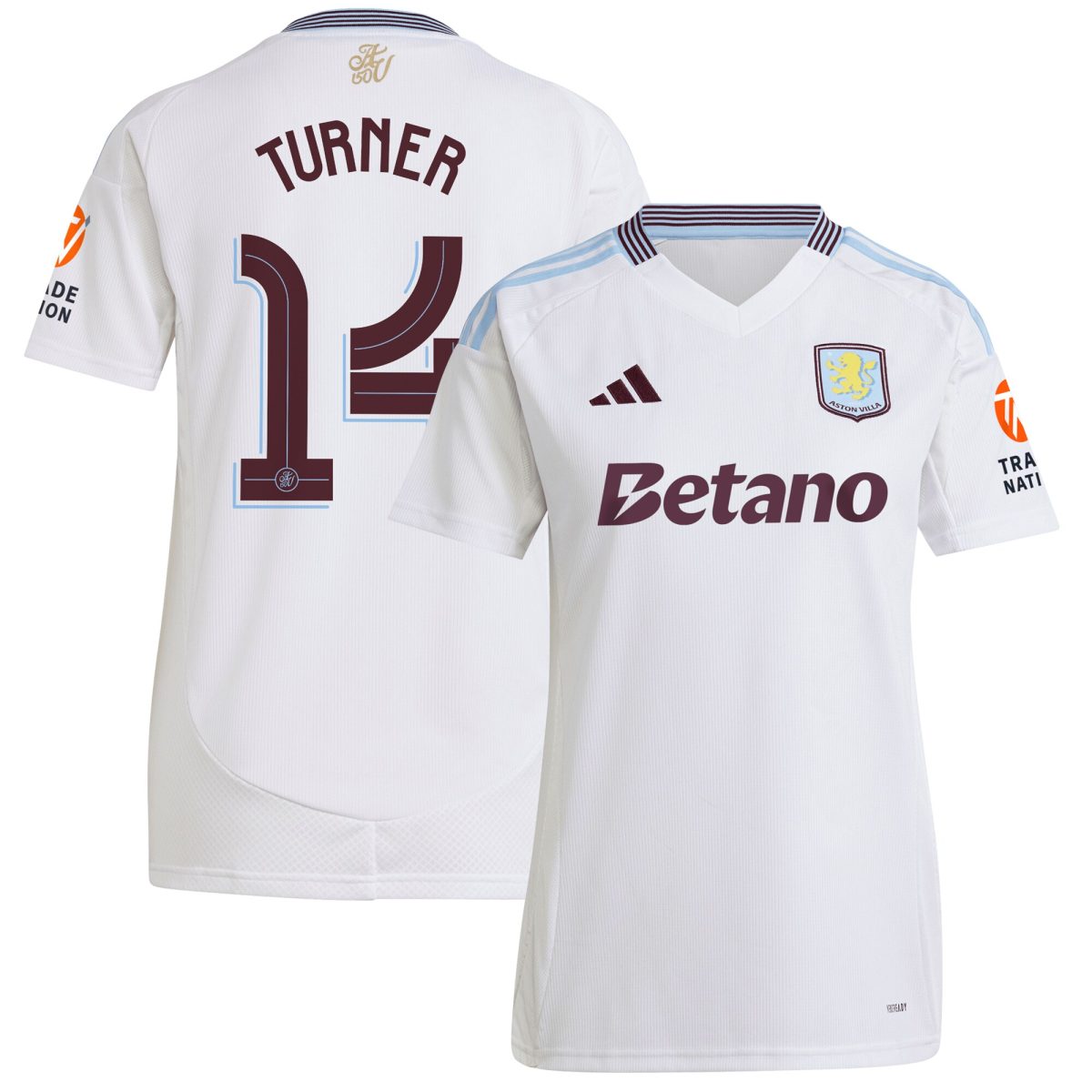 aston villa adidas away shirt 2024-25 – womens with turner 14 cup printing Collection | Official Aston Villa Jerseys