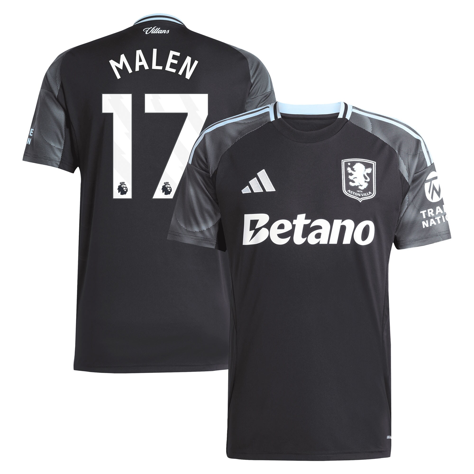 aston villa adidas away shirt 2025-26 with malen 17 printing Collection | Official Aston Villa Jerseys