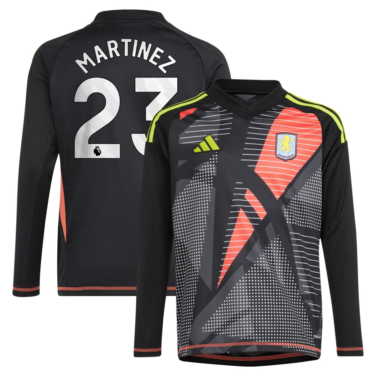 aston villa adidas goalkeeper shirt 2024-25 – long sleeve – kids with martinez 23 printing – 202029325 Collection | Official Aston Villa Jerseys