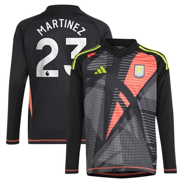 aston villa adidas goalkeeper shirt 2024-25 – long sleeve – kids with martinez 23 printing – 202029325 Collection | Official Aston Villa Jerseys