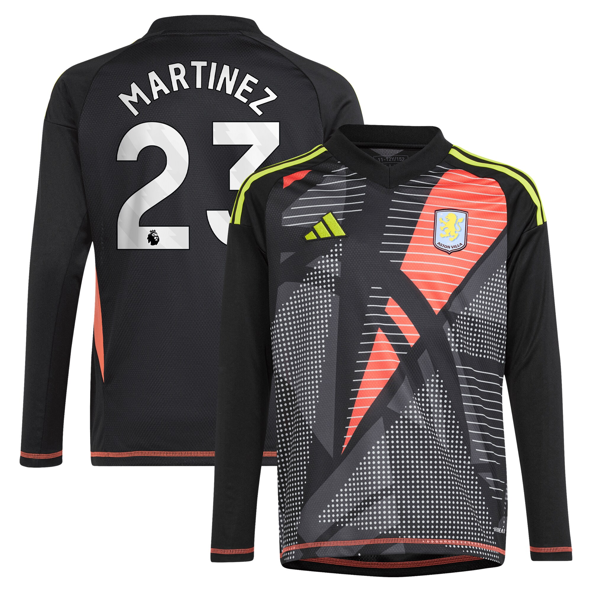 aston villa adidas goalkeeper shirt 2024-25 – long sleeve – kids with martinez 23 printing – 202029325 Collection | Official Aston Villa Jerseys