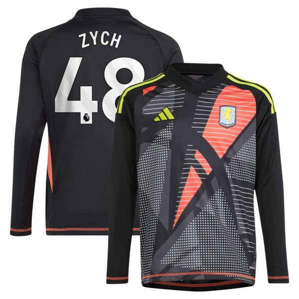 aston villa adidas goalkeeper shirt 2024-25 – long sleeve – kids with zych 48 printing – 202153091 Collection | Official Aston Villa Jerseys