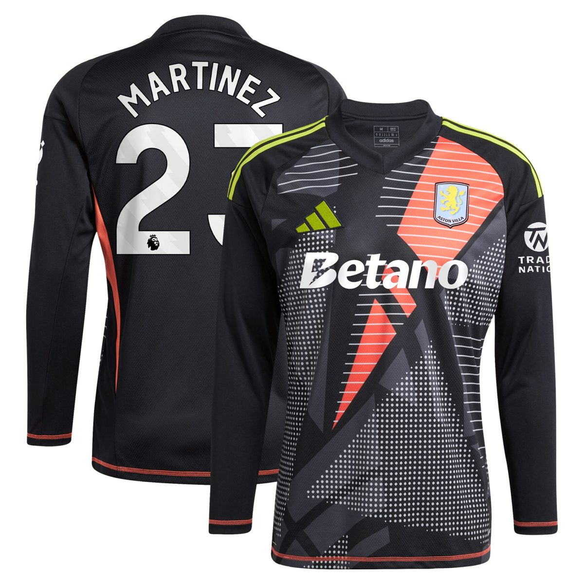 aston villa adidas goalkeeper shirt 2024-25 – long sleeve with martinez 23 printing – 202028938 Collection | Official Aston Villa Jerseys