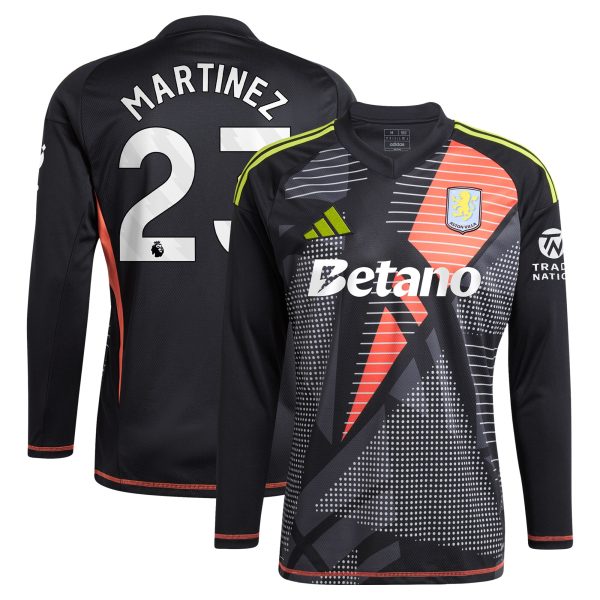 aston villa adidas goalkeeper shirt 2024-25 – long sleeve with martinez 23 printing – 202028938 Collection | Official Aston Villa Jerseys