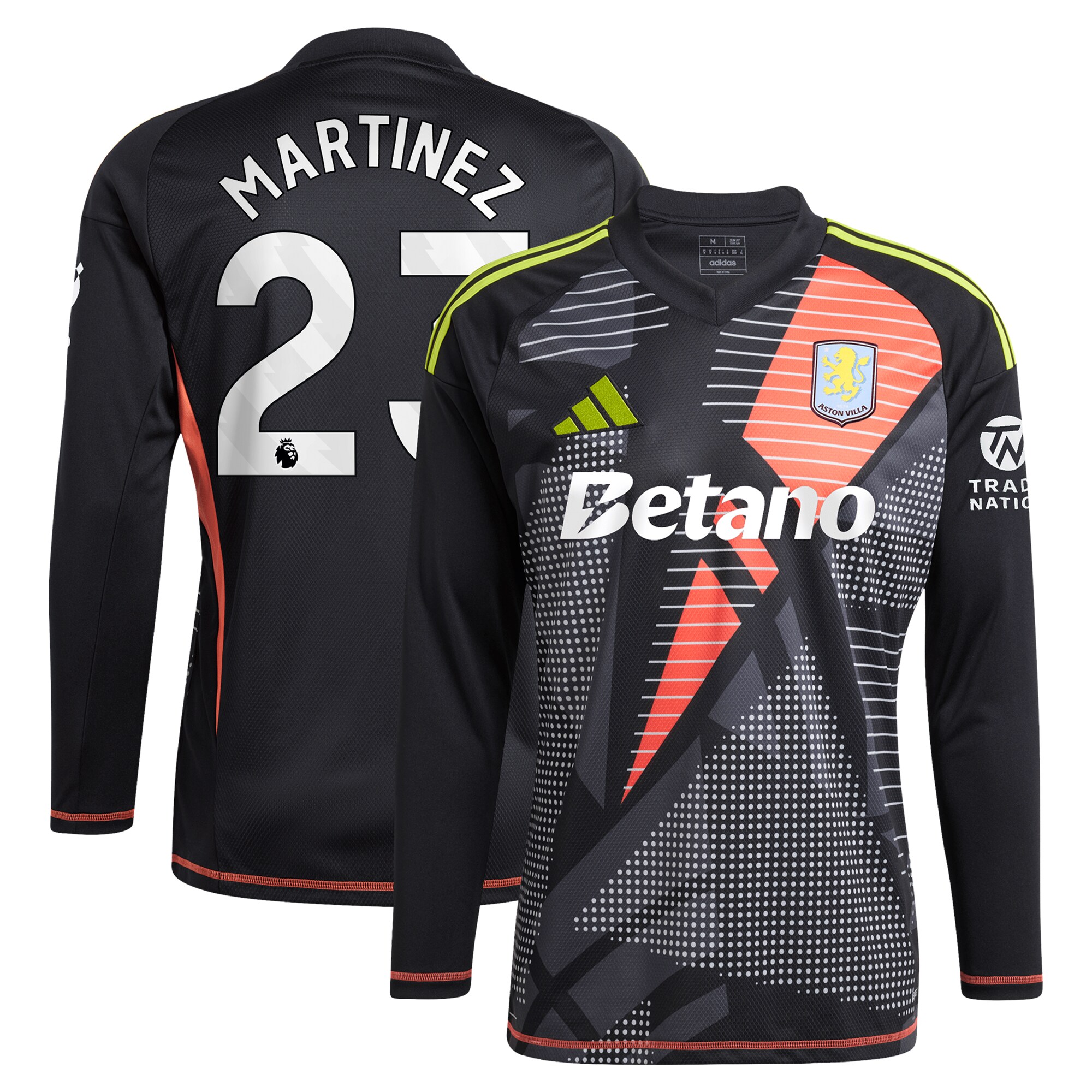 aston villa adidas goalkeeper shirt 2024-25 – long sleeve with martinez 23 printing – 202028938 Collection | Official Aston Villa Jerseys