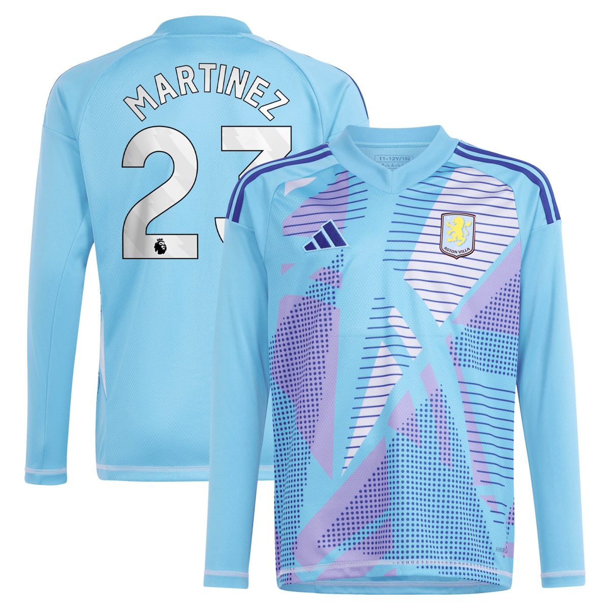 aston villa adidas goalkeeper shirt 2024-25 – long sleeve with martinez 23 printing – 202030980 Collection | Official Aston Villa Jerseys