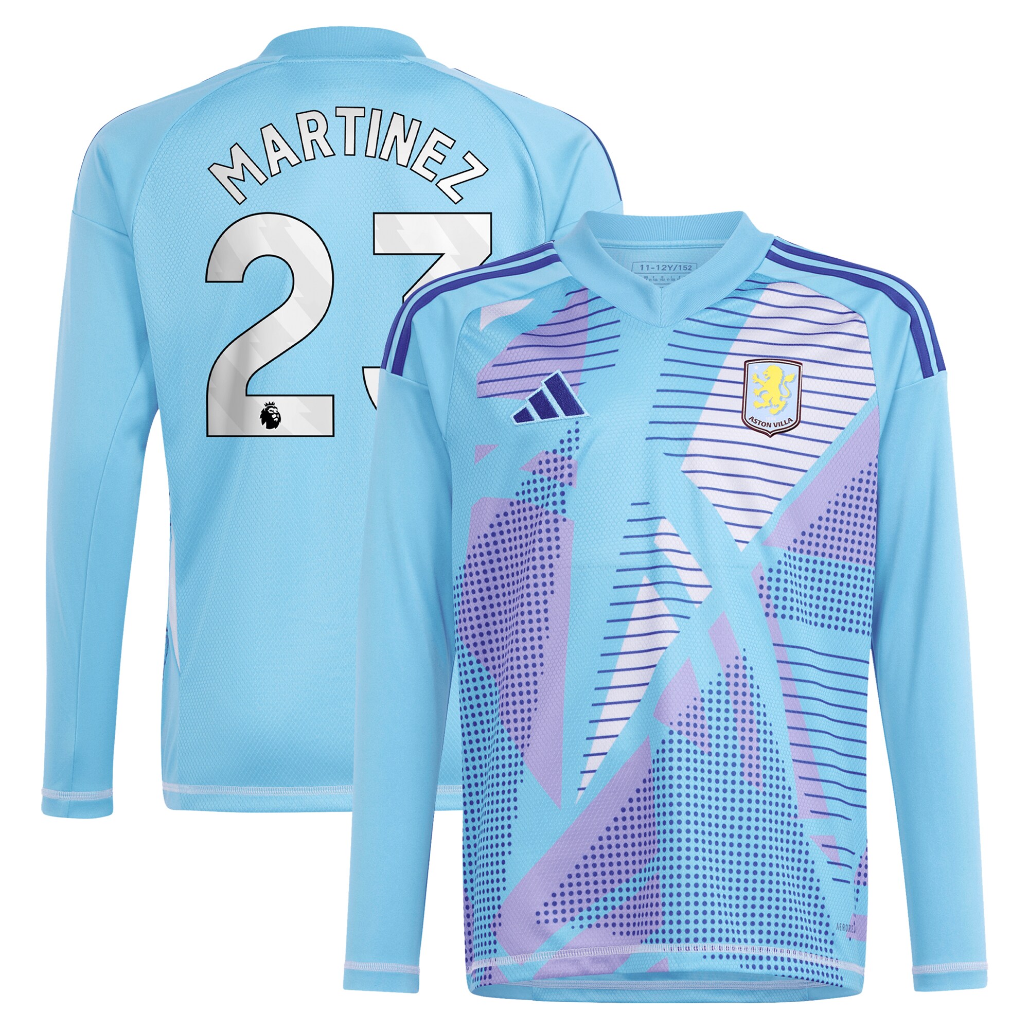 aston villa adidas goalkeeper shirt 2024-25 – long sleeve with martinez 23 printing – 202030980 Collection | Official Aston Villa Jerseys
