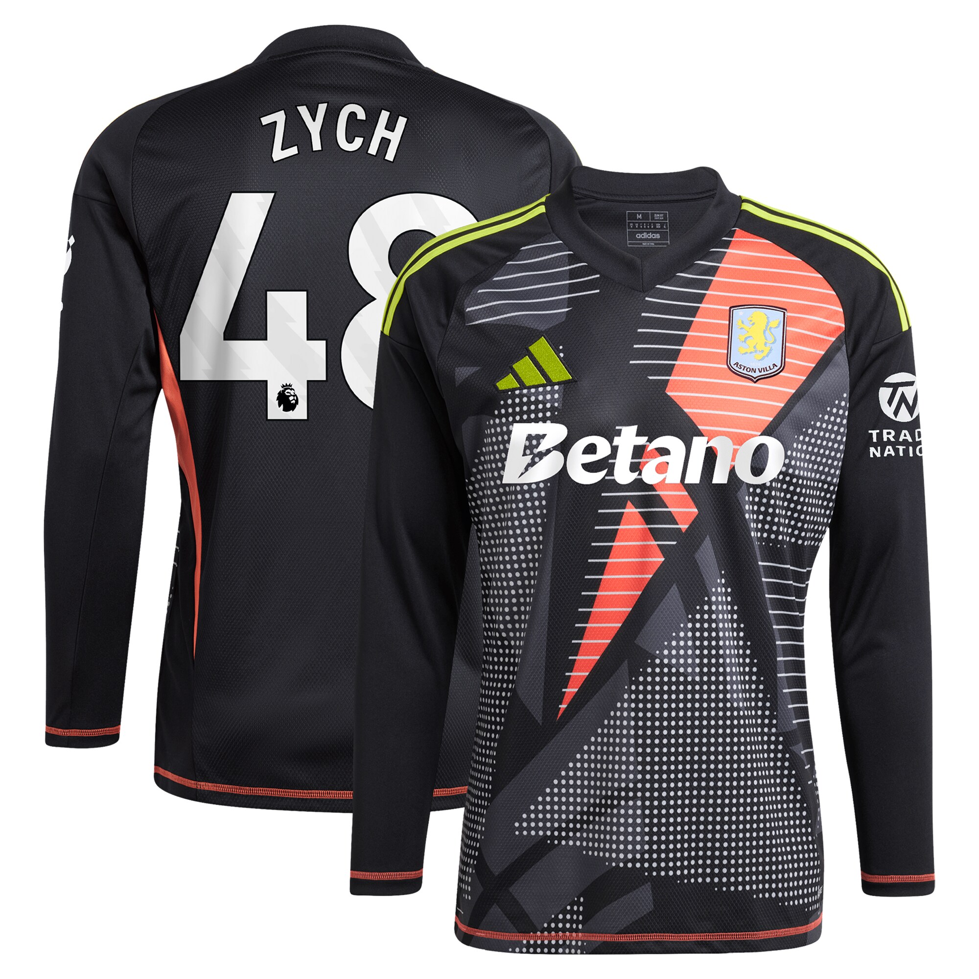 aston villa adidas goalkeeper shirt 2024-25 – long sleeve with zych 48 printing – 202153090 Collection | Official Aston Villa Jerseys