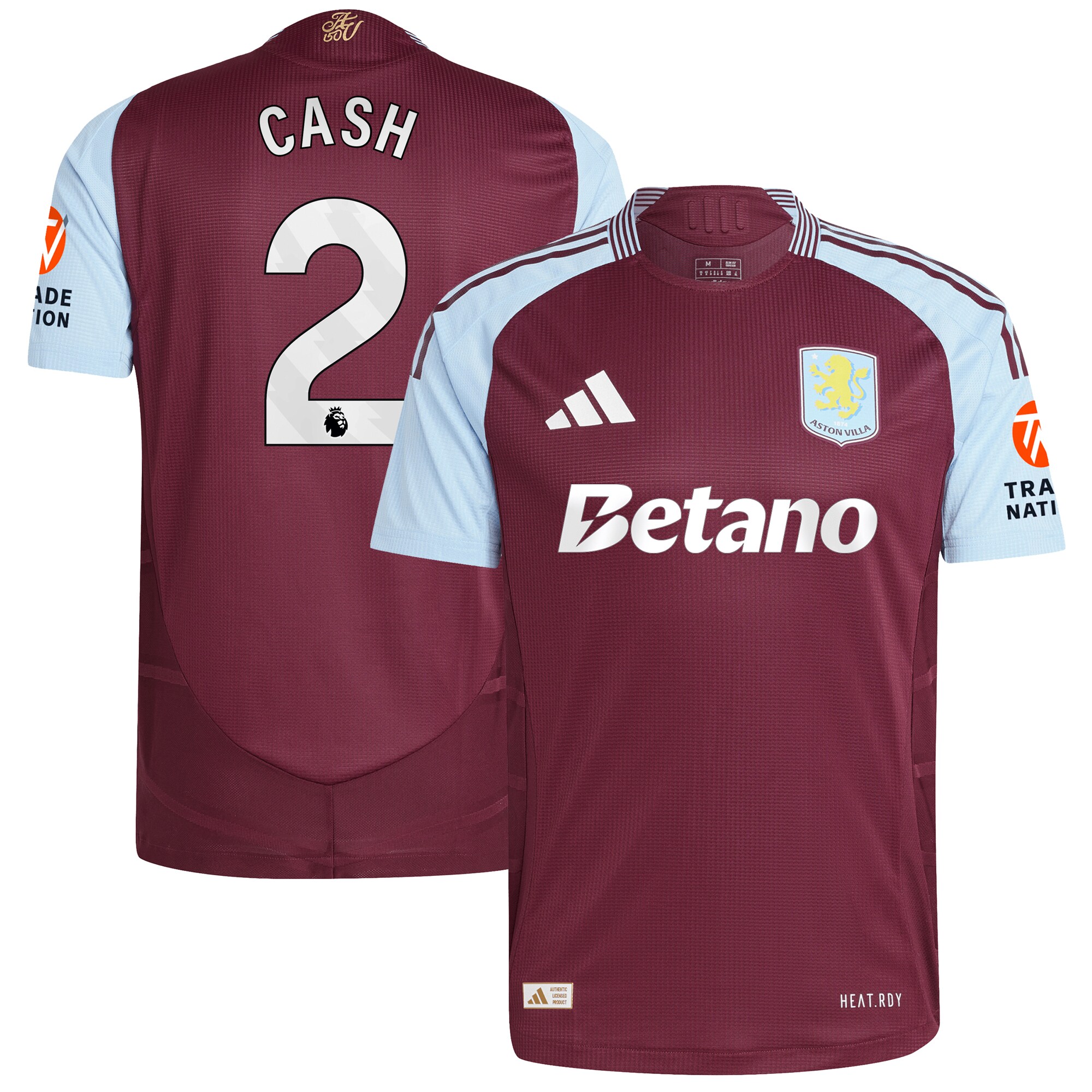 aston villa adidas home authentic shirt 2024-25 with cash 2 printing Collection | Official Aston Villa Jerseys