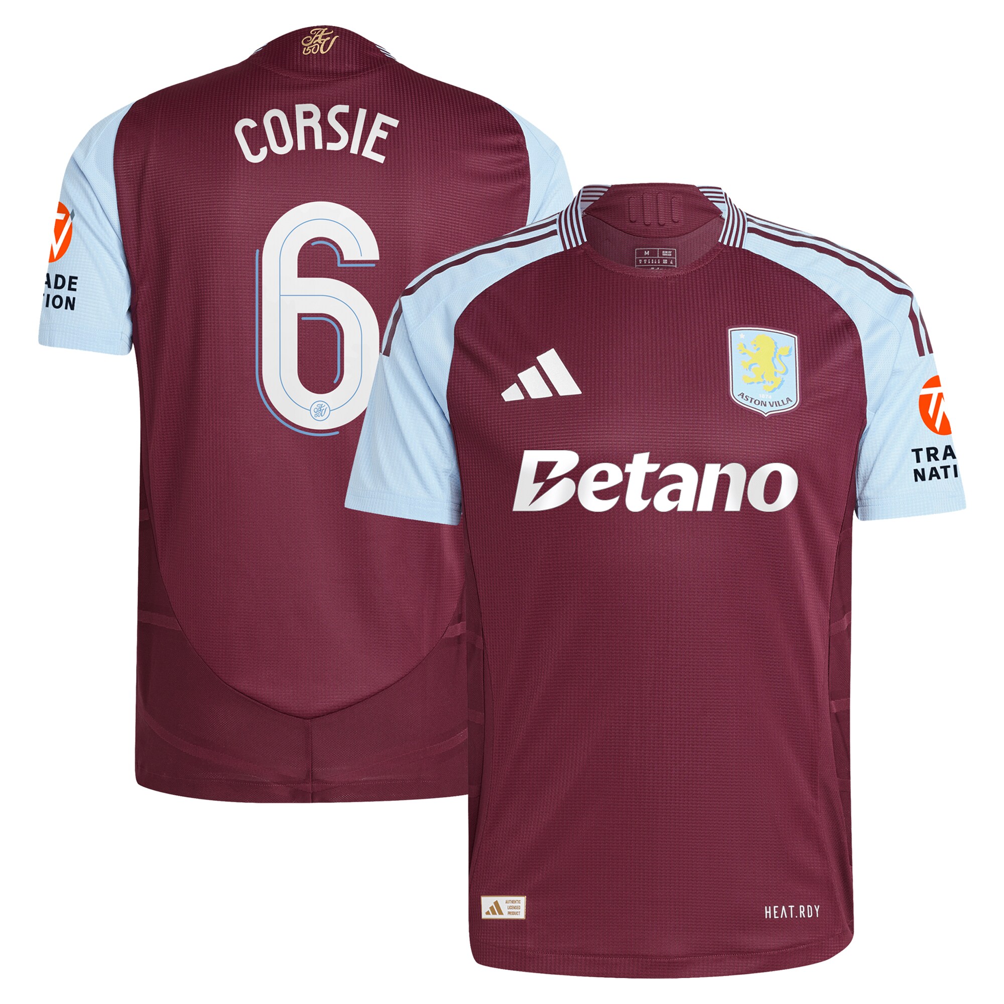 aston villa adidas home authentic shirt 2024-25 with corsie 6 cup printing Collection | Official Aston Villa Jerseys