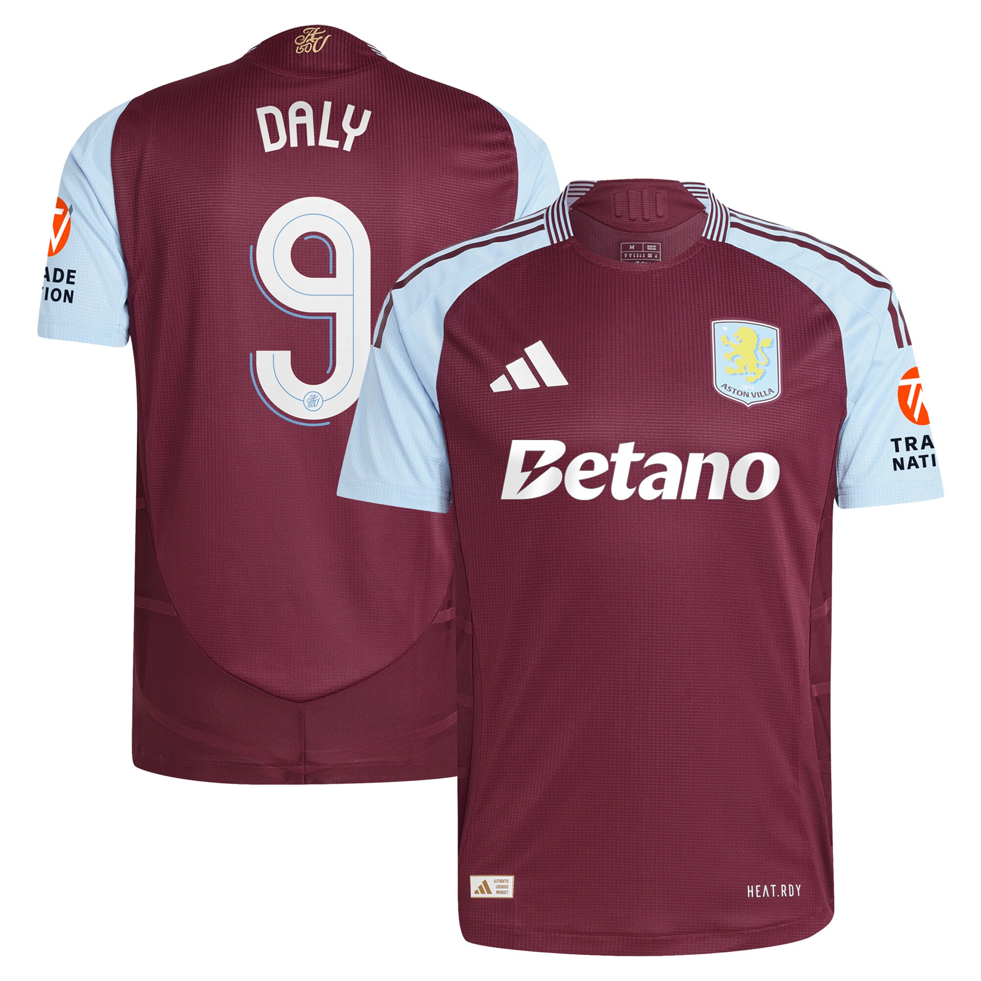 aston villa adidas home authentic shirt 2024-25 with daly 9 cup printing Collection | Official Aston Villa Jerseys
