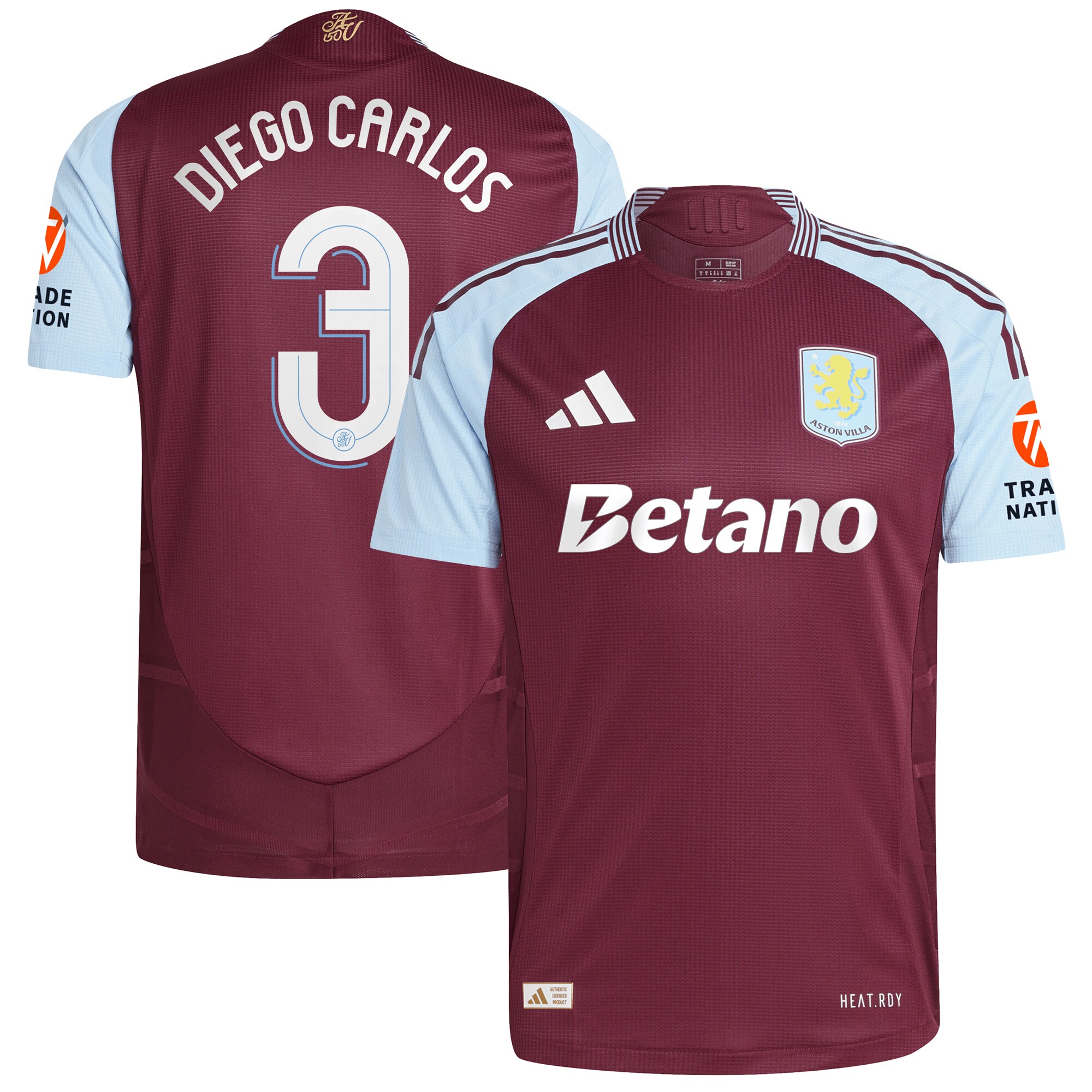 aston villa adidas home authentic shirt 2024-25 with diego carlos 3 cup printing Collection | Official Aston Villa Jerseys