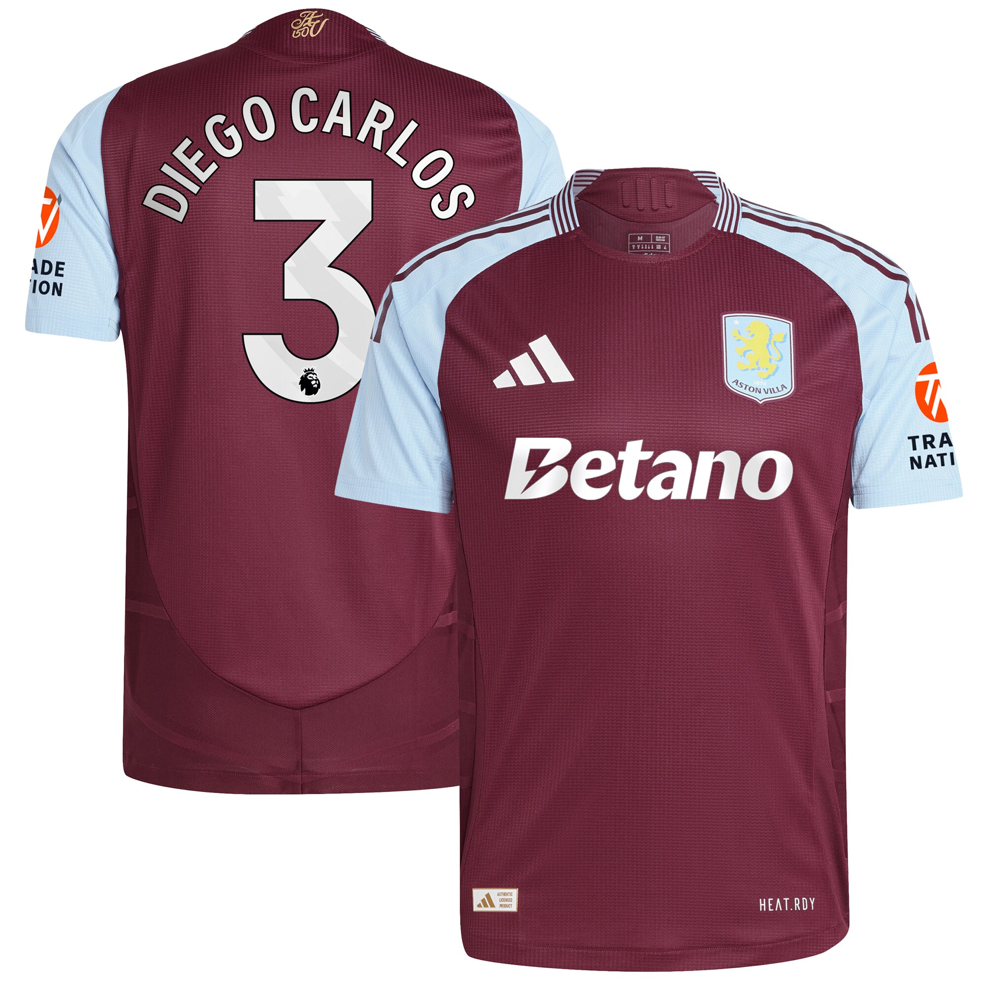 aston villa adidas home authentic shirt 2024-25 with diego carlos 3 printing Collection | Official Aston Villa Jerseys