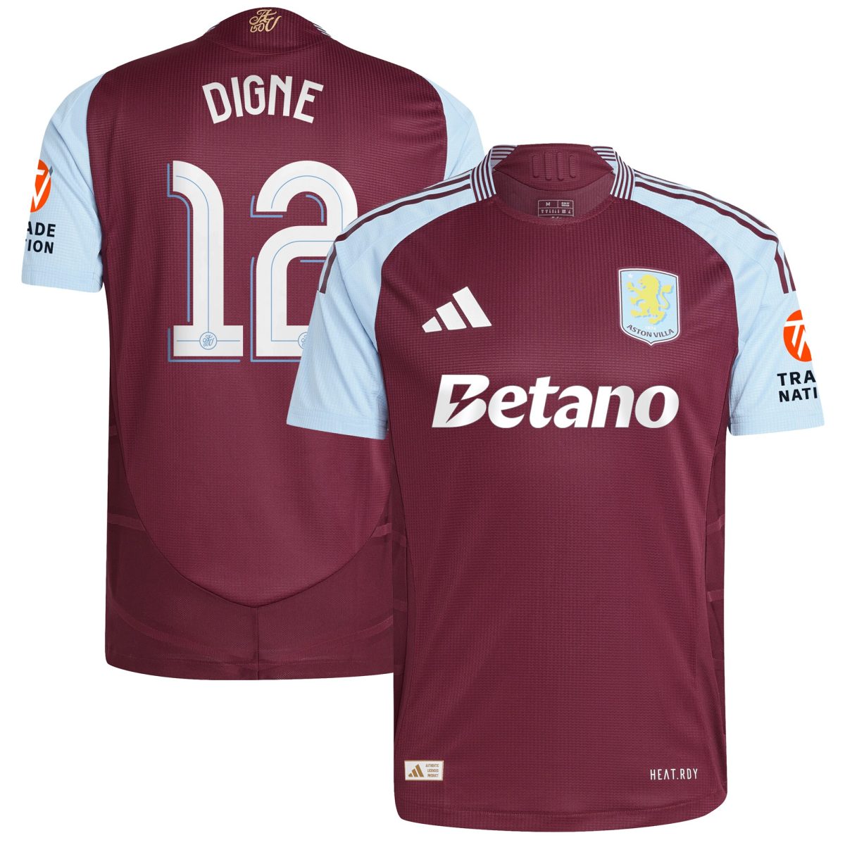 aston villa adidas home authentic shirt 2024-25 with digne 12 cup printing Collection | Official Aston Villa Jerseys