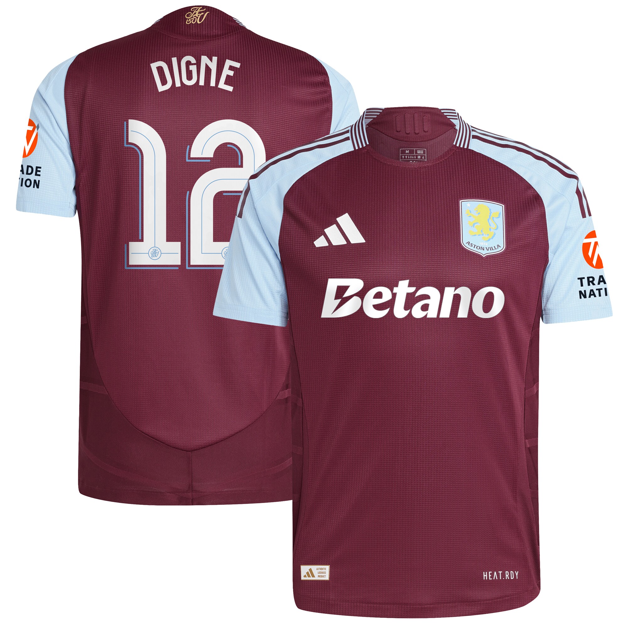 aston villa adidas home authentic shirt 2024-25 with digne 12 cup printing Collection | Official Aston Villa Jerseys