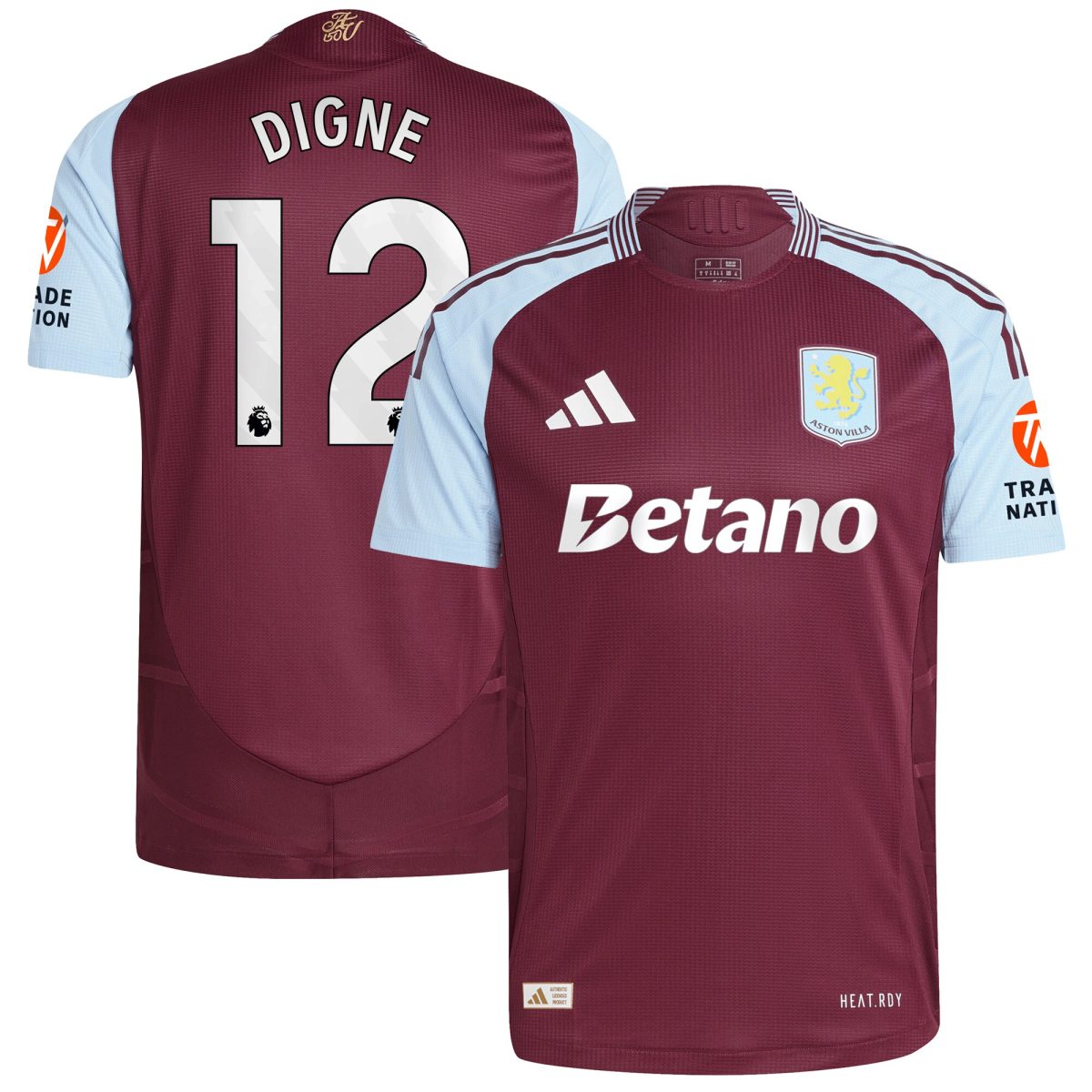 aston villa adidas home authentic shirt 2024-25 with digne 12 printing Collection | Official Aston Villa Jerseys