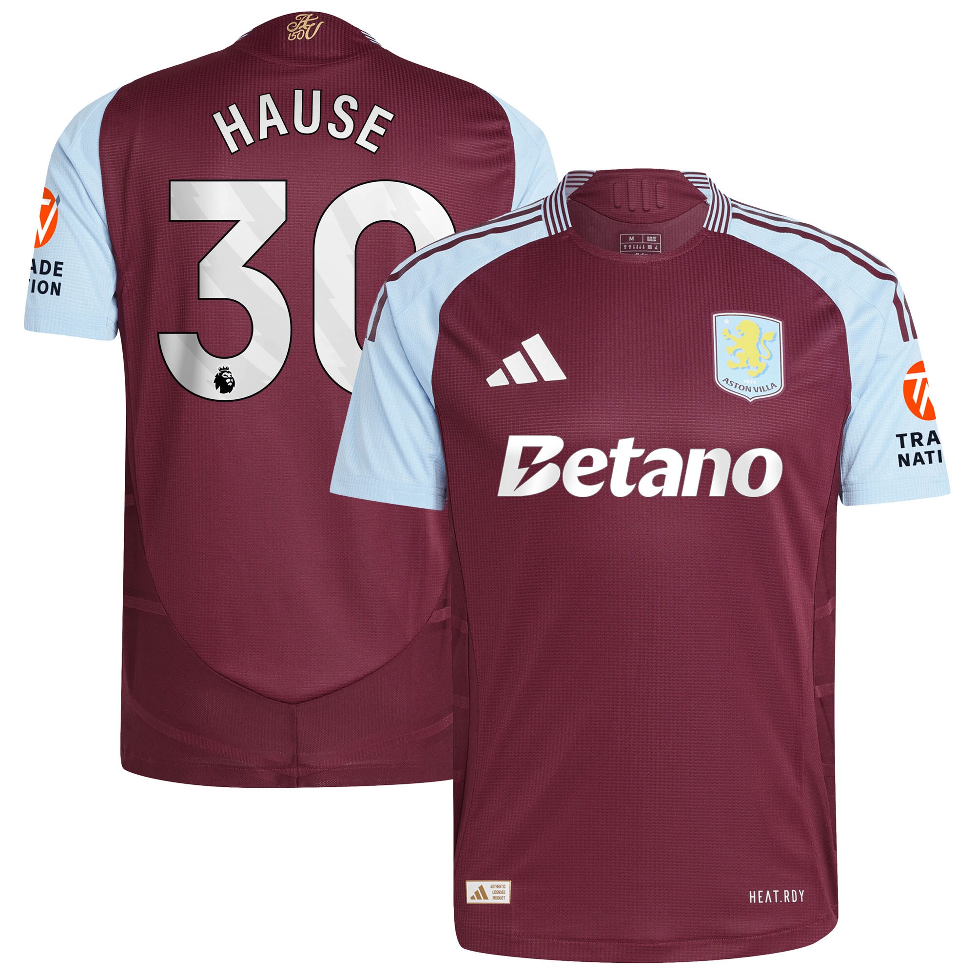 aston villa adidas home authentic shirt 2024-25 with hause 30 printing Collection | Official Aston Villa Jerseys