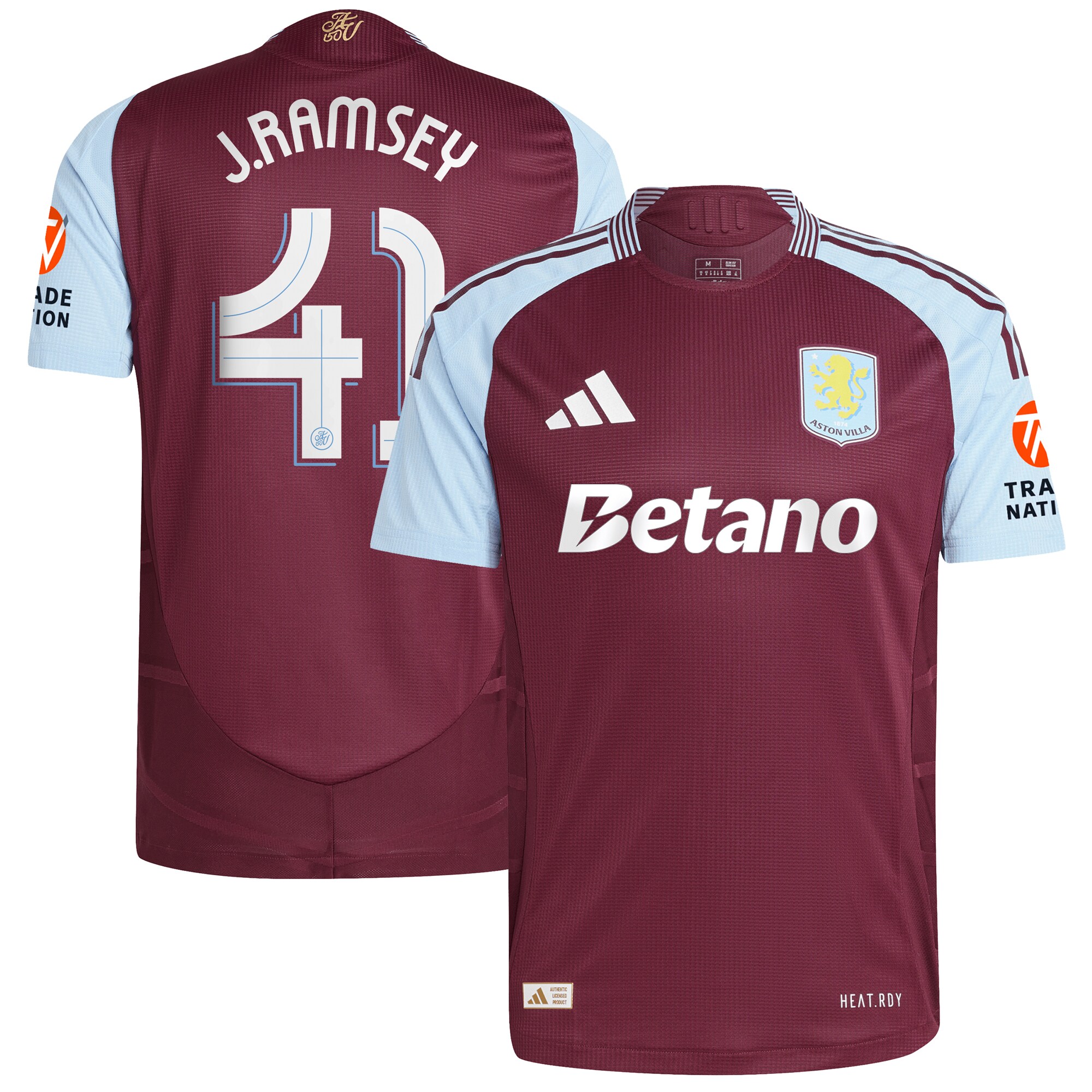 aston villa adidas home authentic shirt 2024-25 with j. ramsey 41 cup printing Collection | Official Aston Villa Jerseys