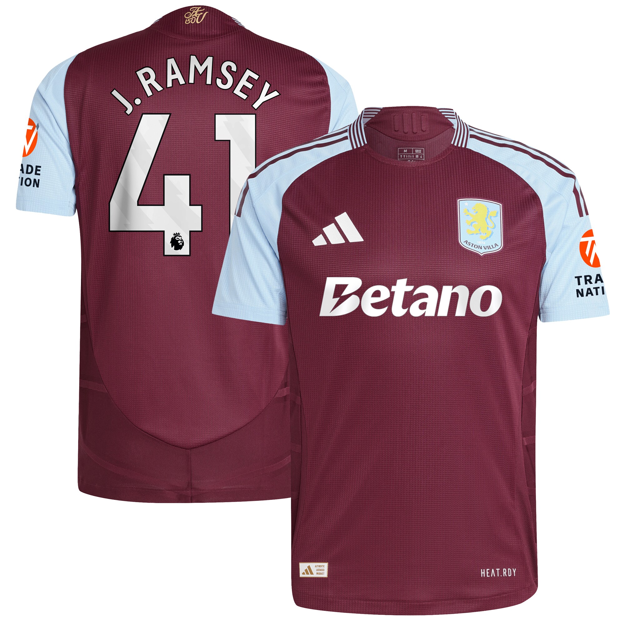 aston villa adidas home authentic shirt 2024-25 with j. ramsey 41 printing Collection | Official Aston Villa Jerseys