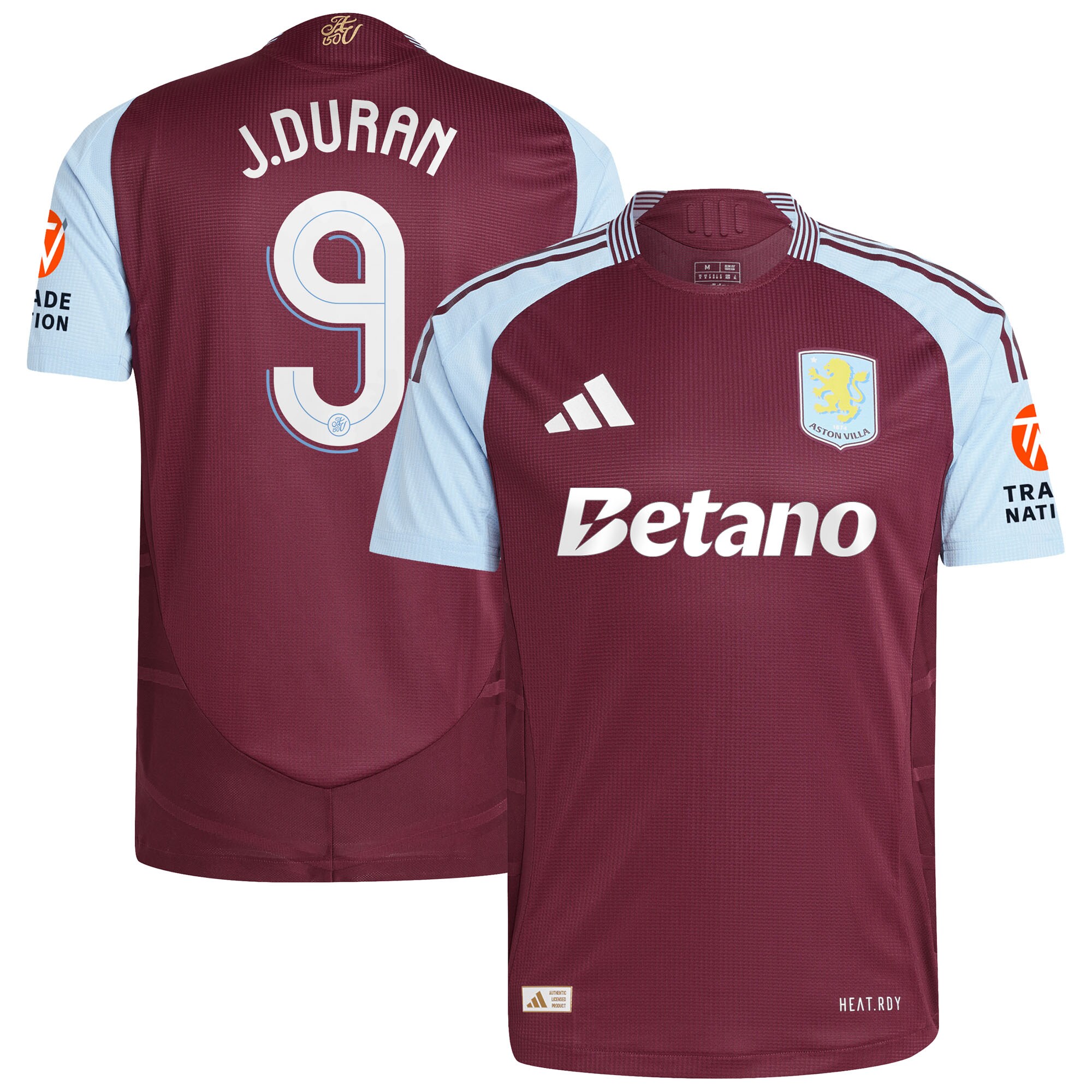 aston villa adidas home authentic shirt 2024-25 with j.duran 9 cup printing Collection | Official Aston Villa Jerseys