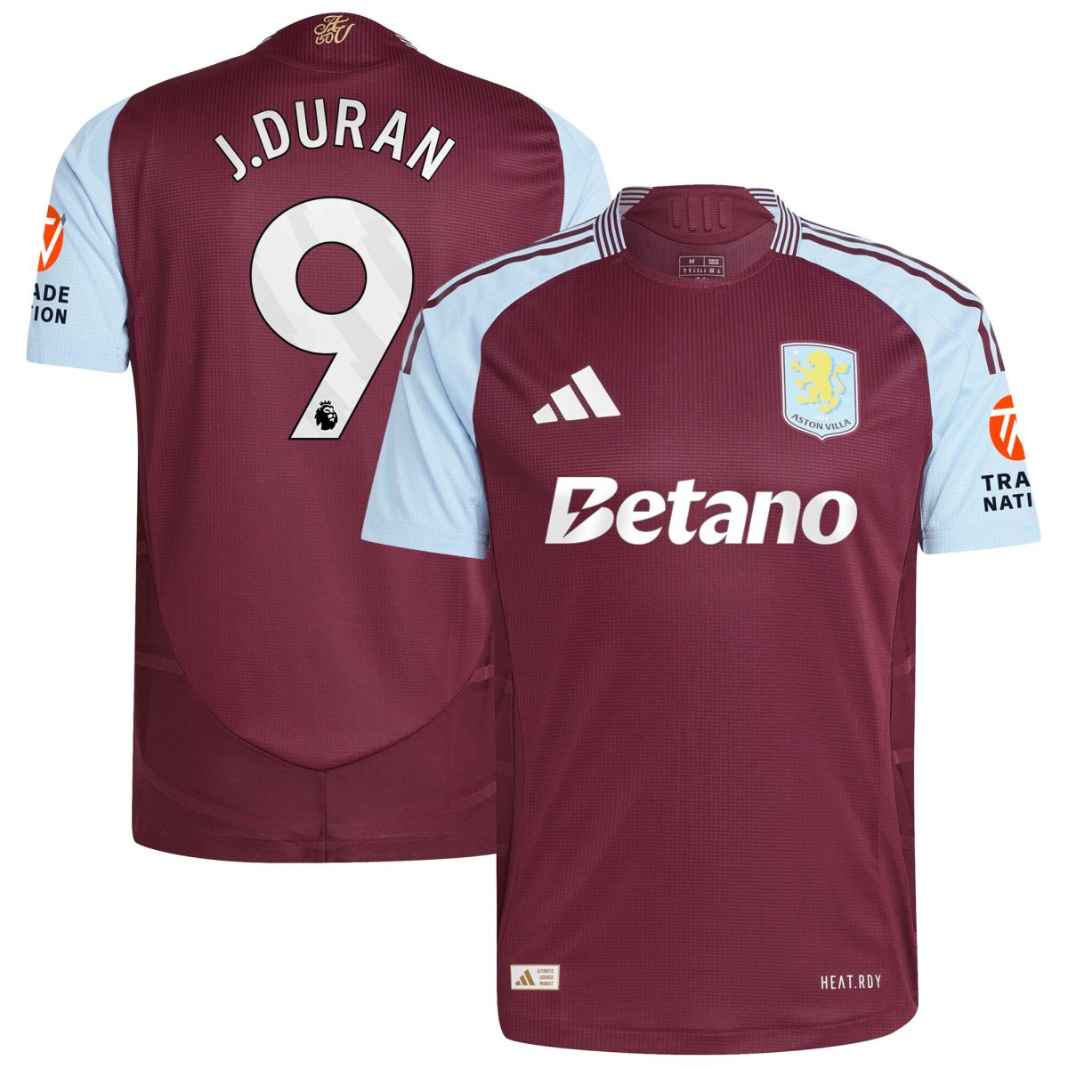 aston villa adidas home authentic shirt 2024-25 with j.duran 9 printing Collection | Official Aston Villa Jerseys