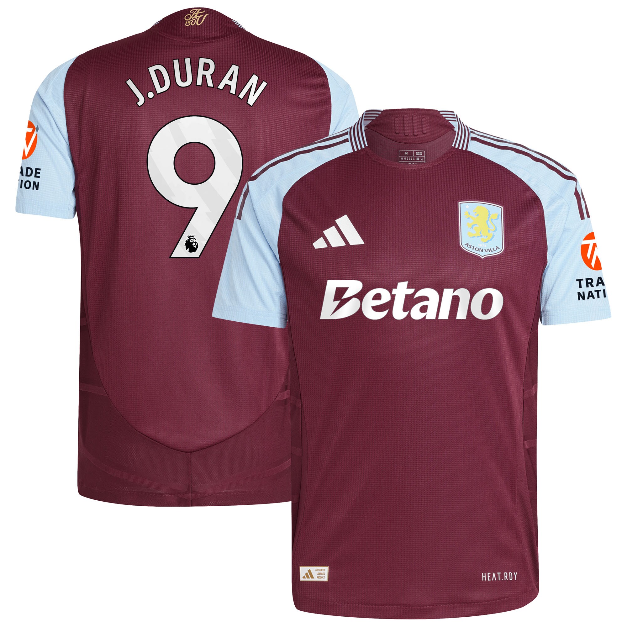 aston villa adidas home authentic shirt 2024-25 with j.duran 9 printing Collection | Official Aston Villa Jerseys