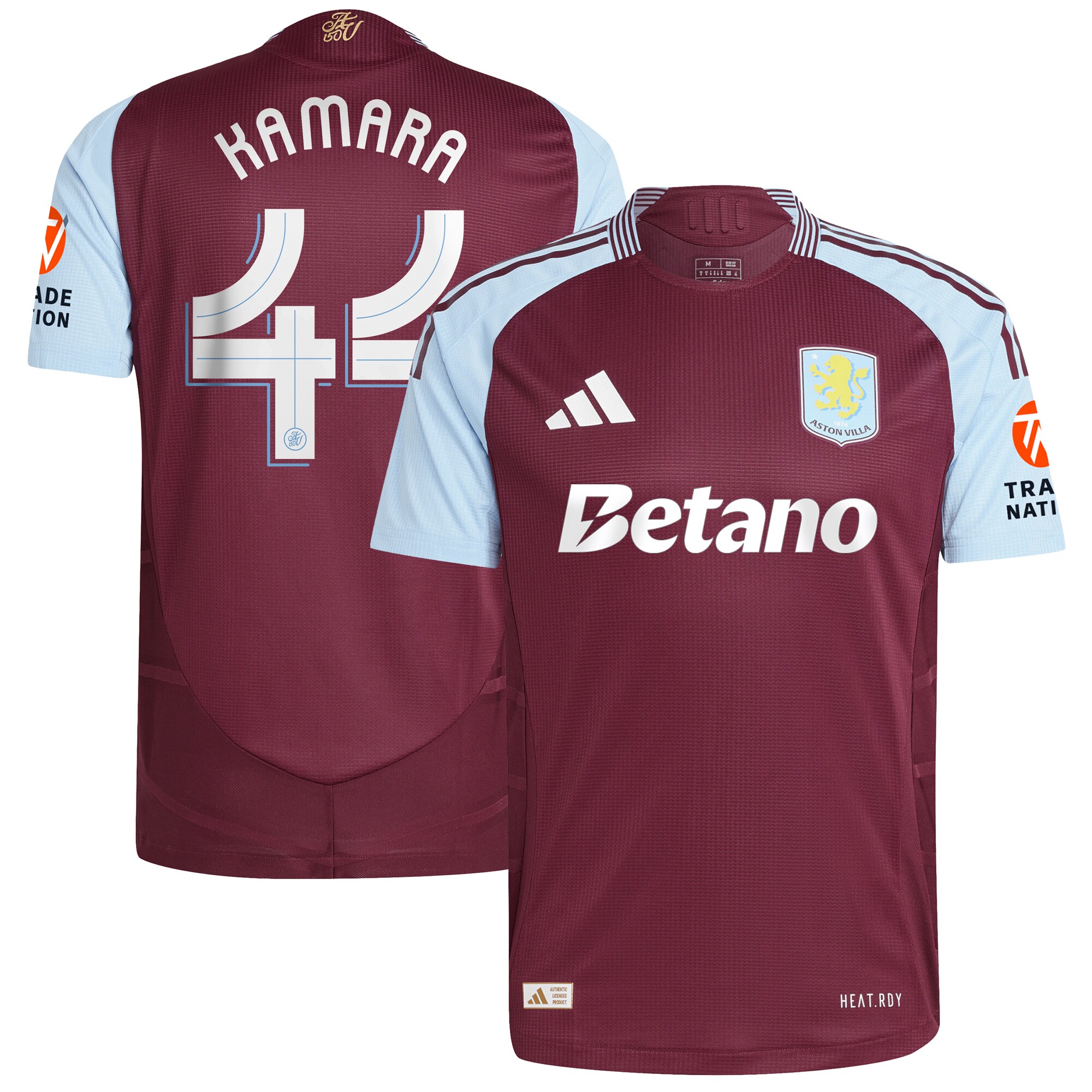 aston villa adidas home authentic shirt 2024-25 with kamara 44 cup printing Collection | Official Aston Villa Jerseys