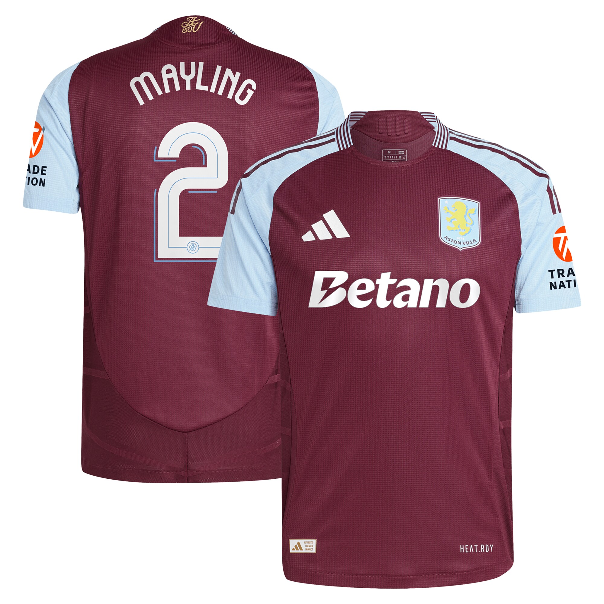 aston villa adidas home authentic shirt 2024-25 with mayling 2 cup printing Collection | Official Aston Villa Jerseys