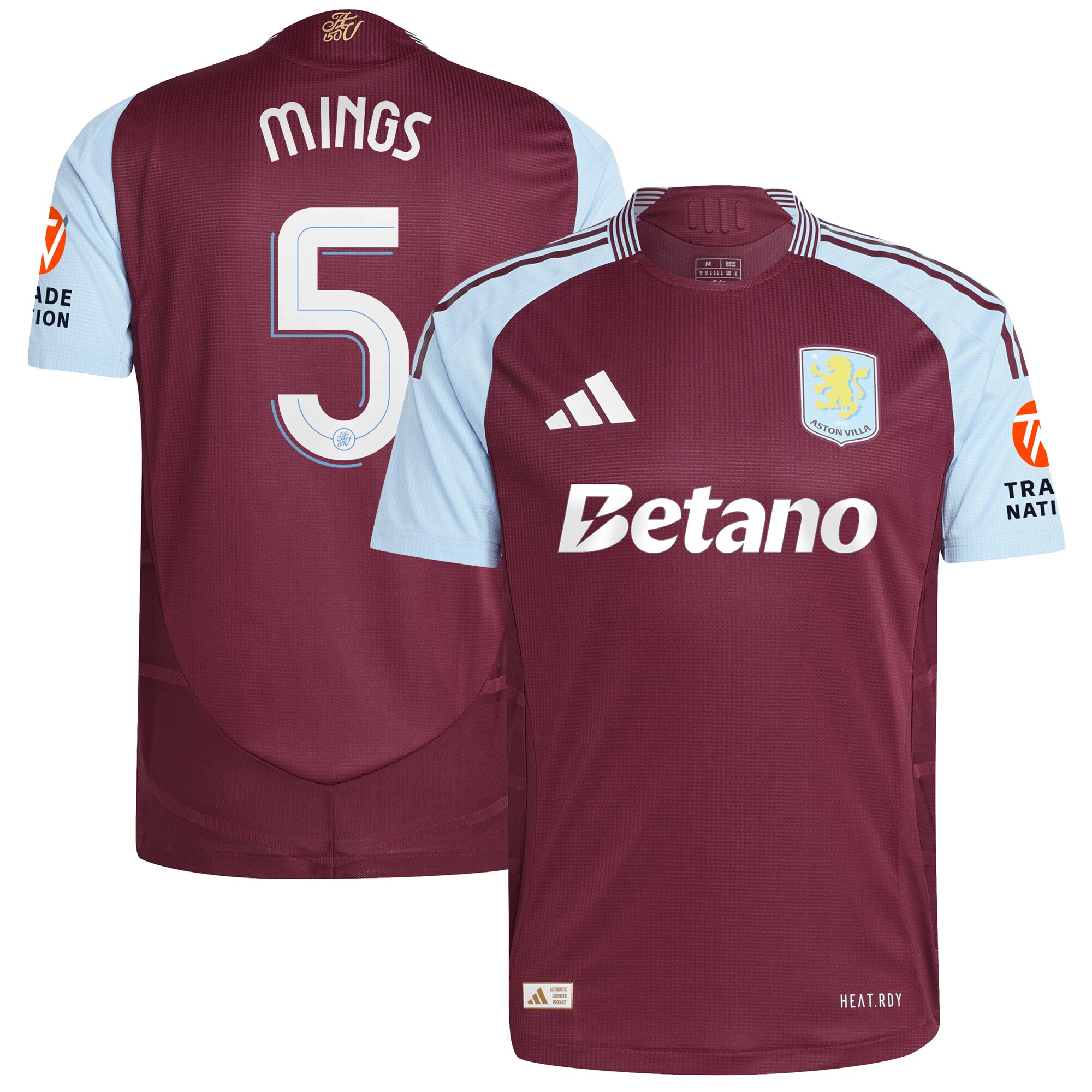 aston villa adidas home authentic shirt 2024-25 with mings 5 cup printing Collection | Official Aston Villa Jerseys