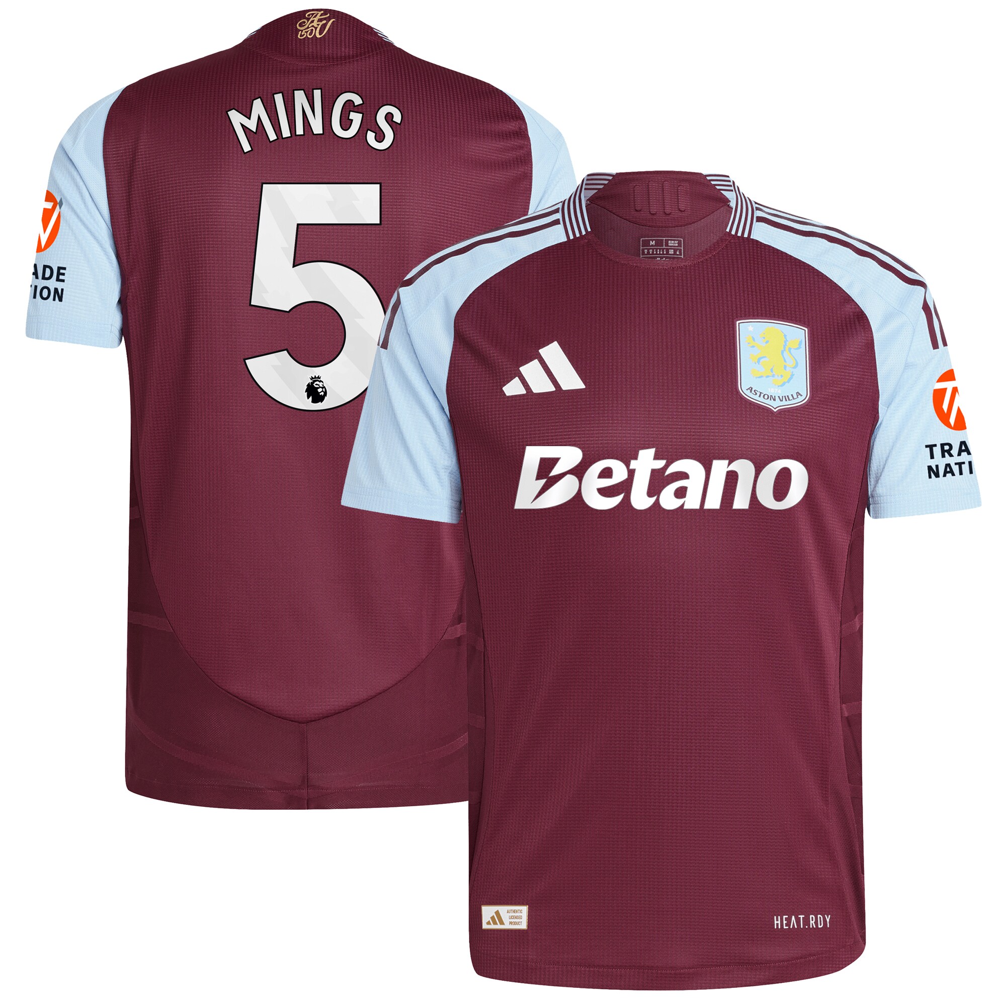 aston villa adidas home authentic shirt 2024-25 with mings 5 printing Collection | Official Aston Villa Jerseys
